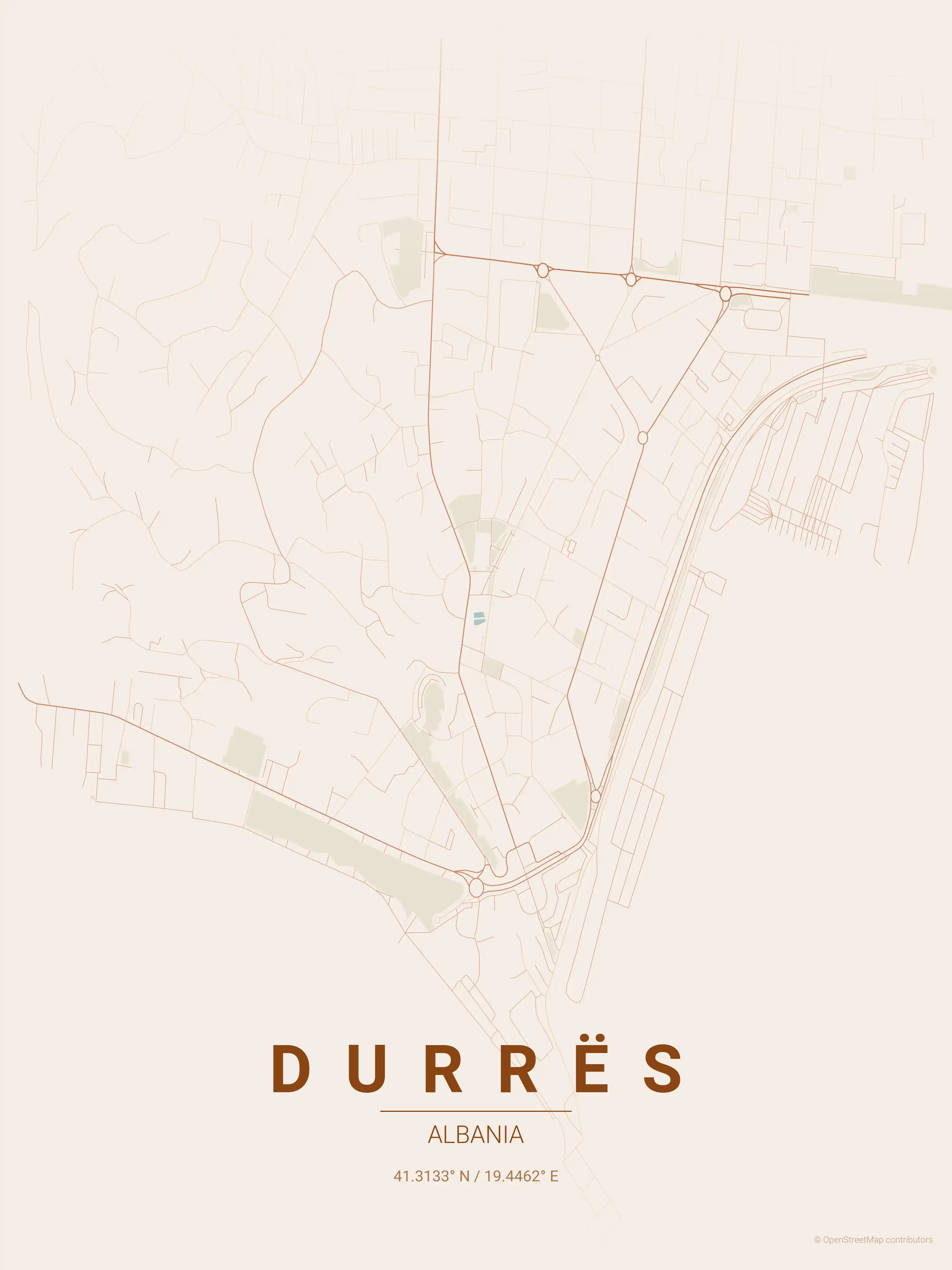 Durrës terracotta map