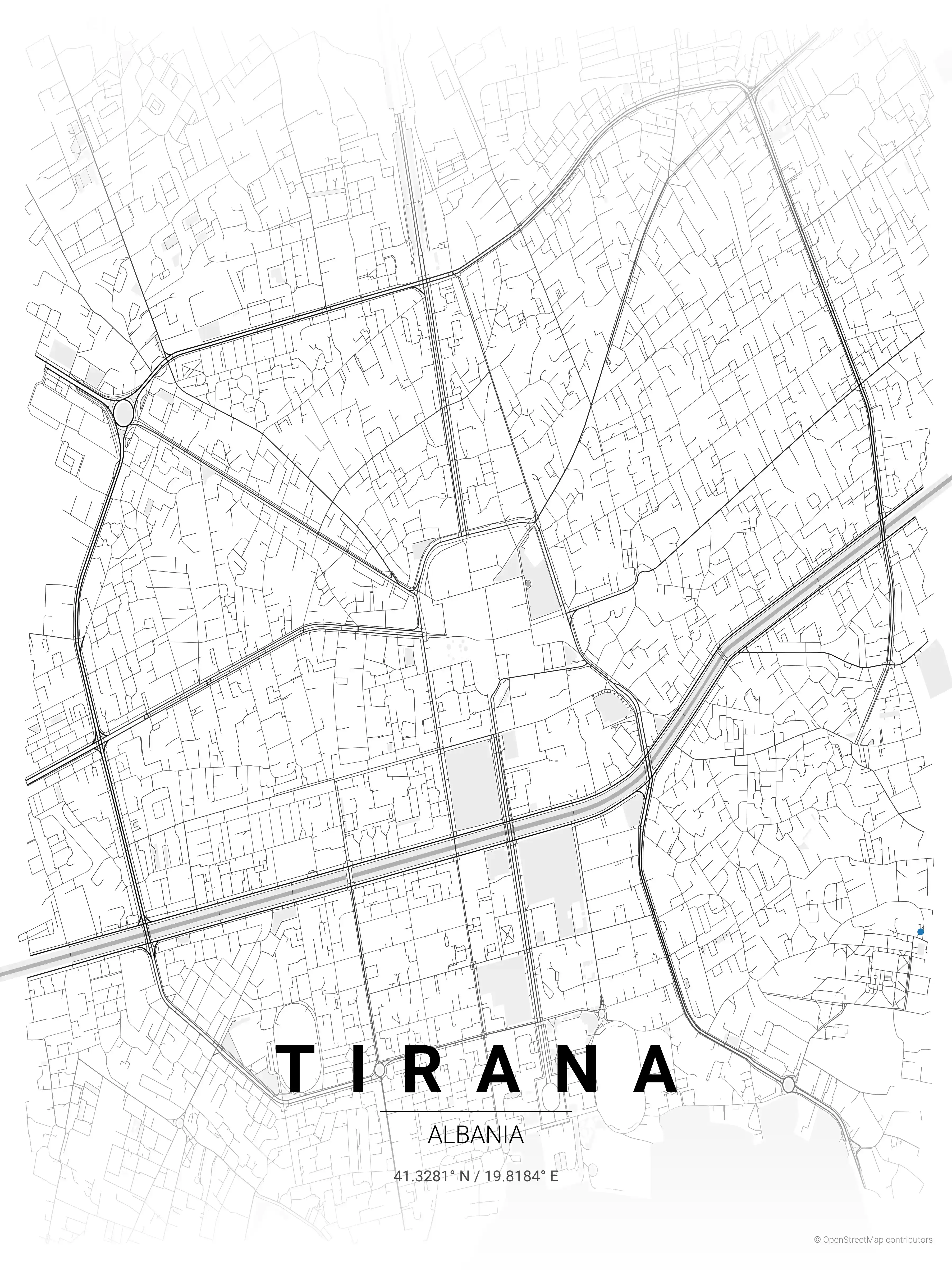 Tirana contrast zones map