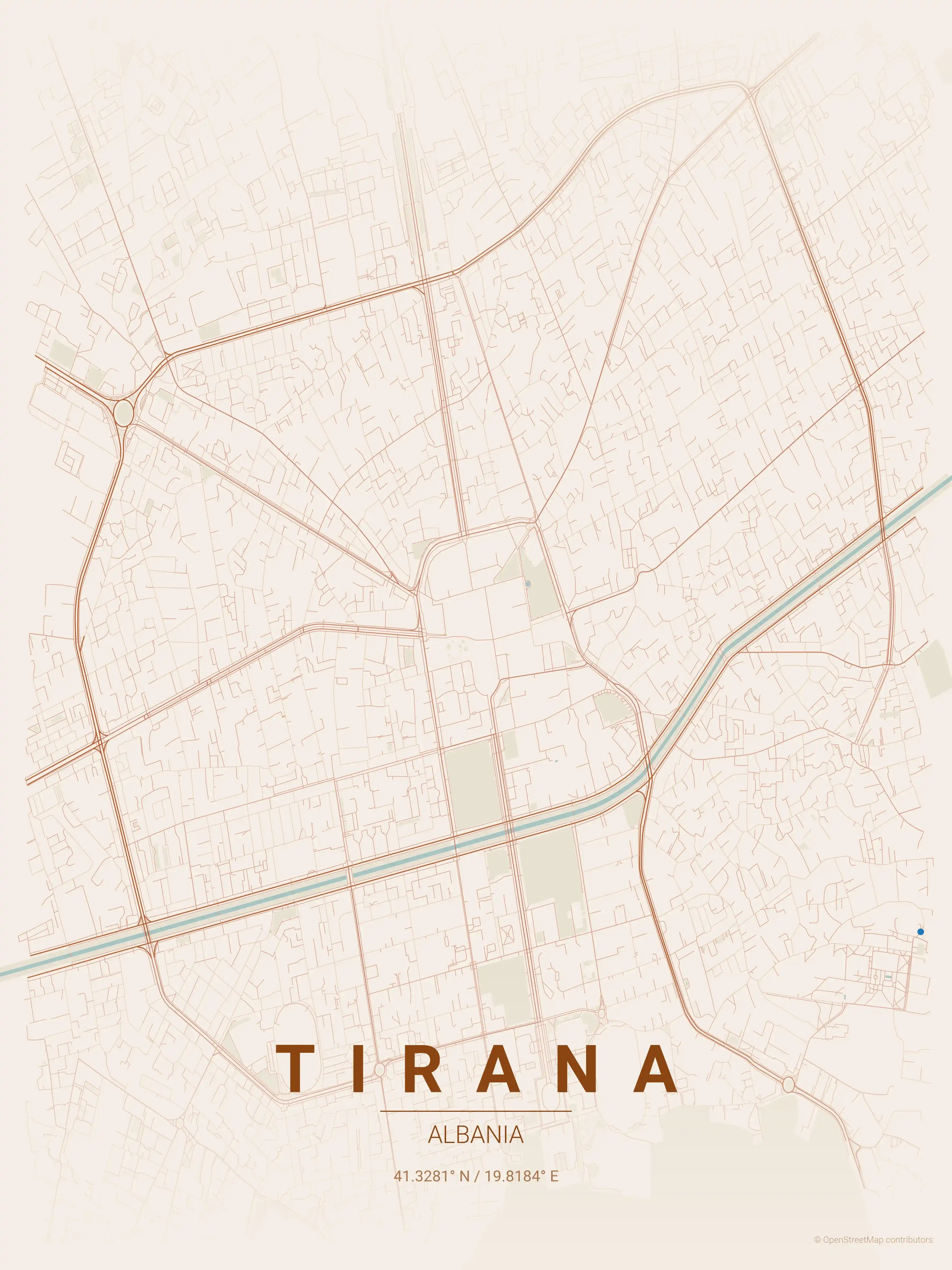 Tirana terracotta map