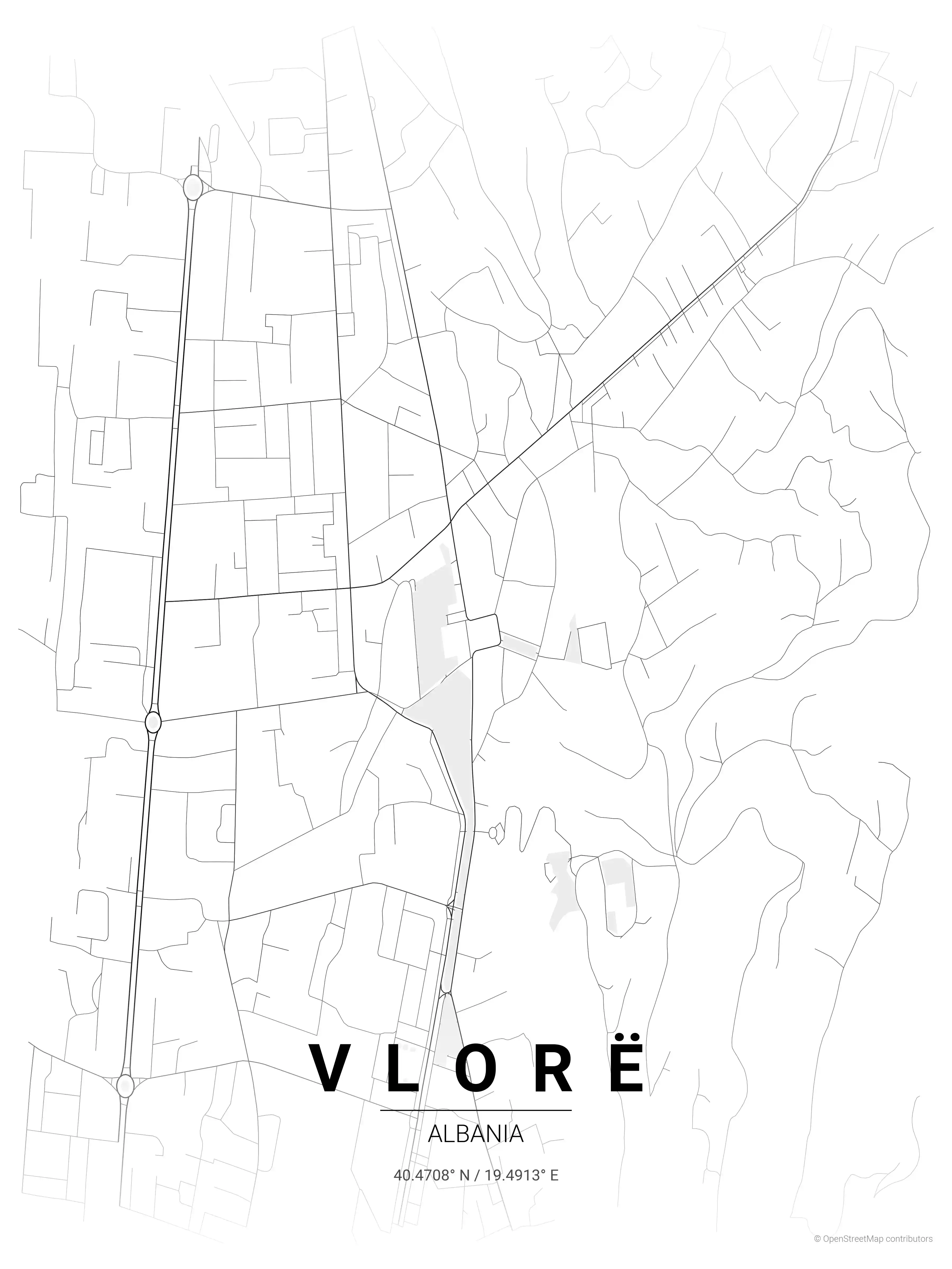 Vlorë contrast zones map