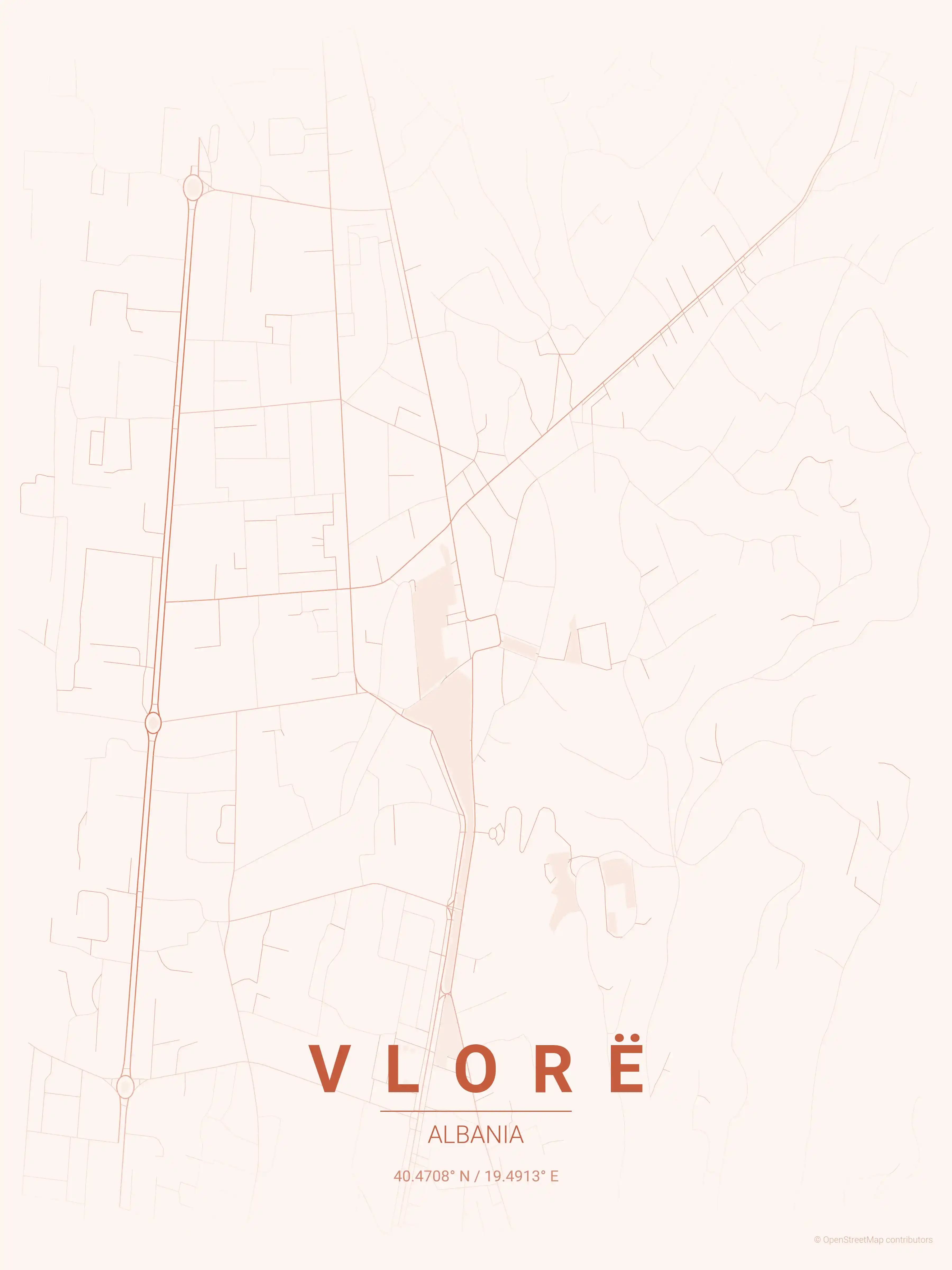 Vlorë sunset map