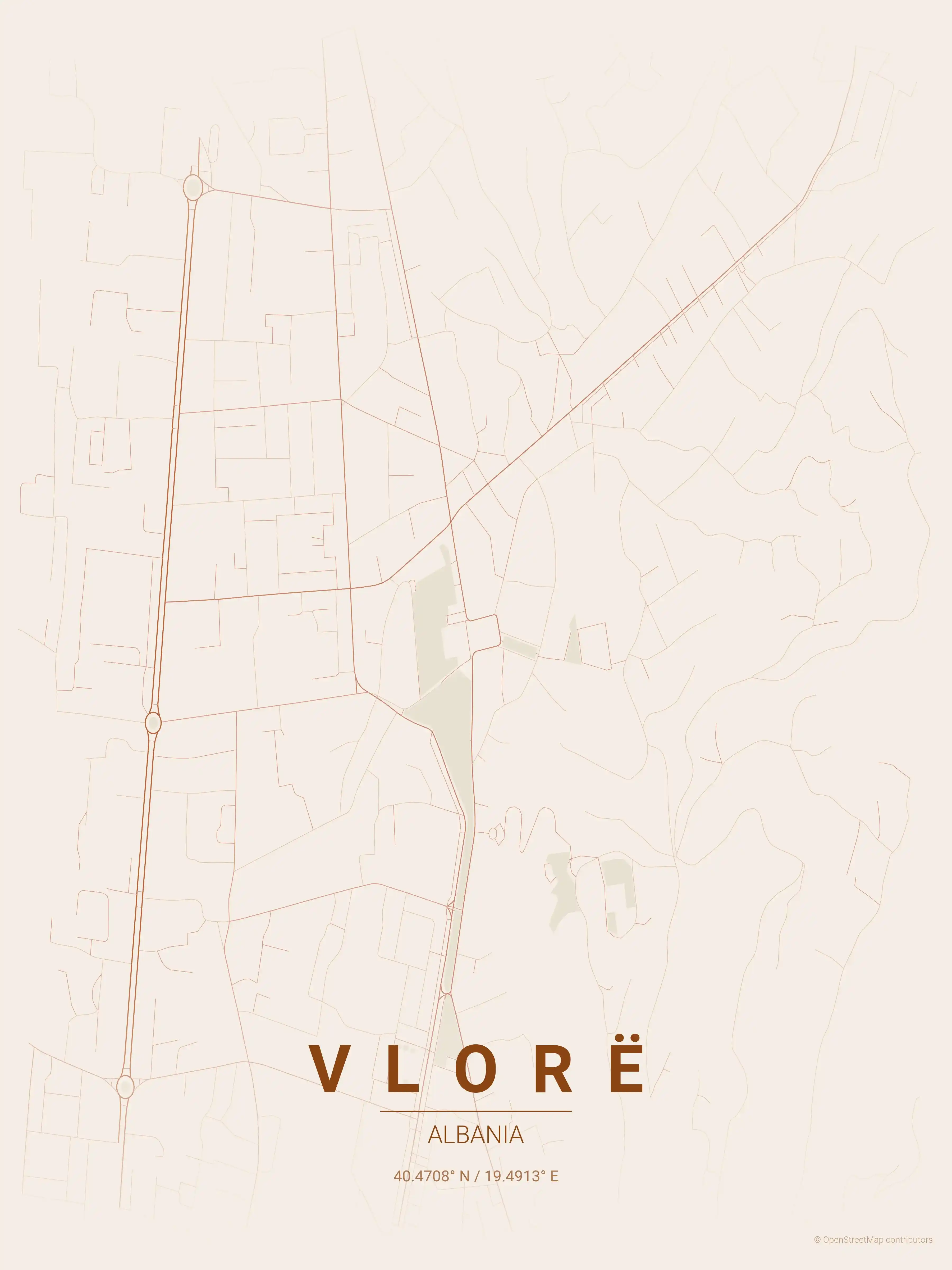 Vlorë terracotta map