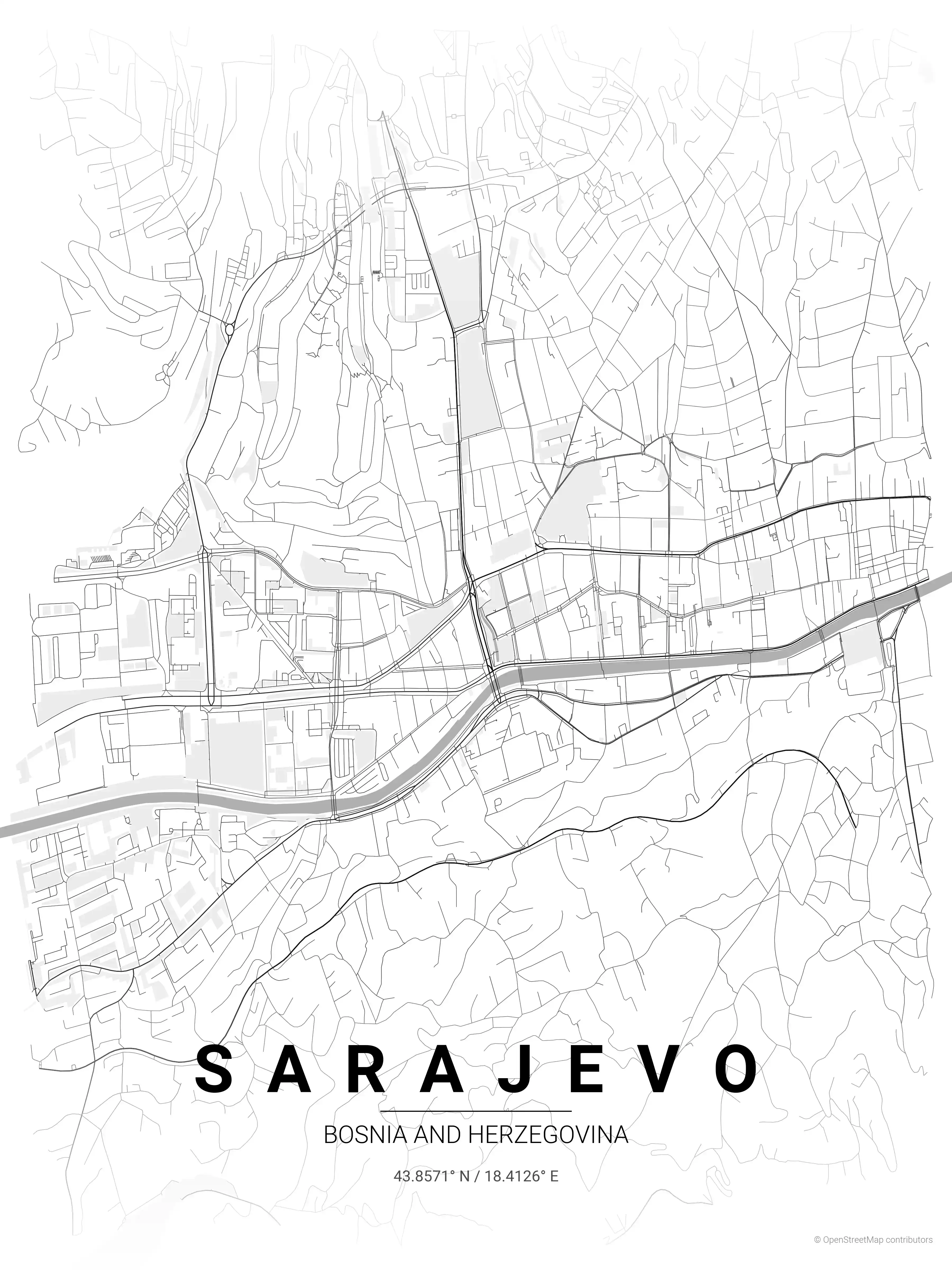 Sarajevo contrast zones map