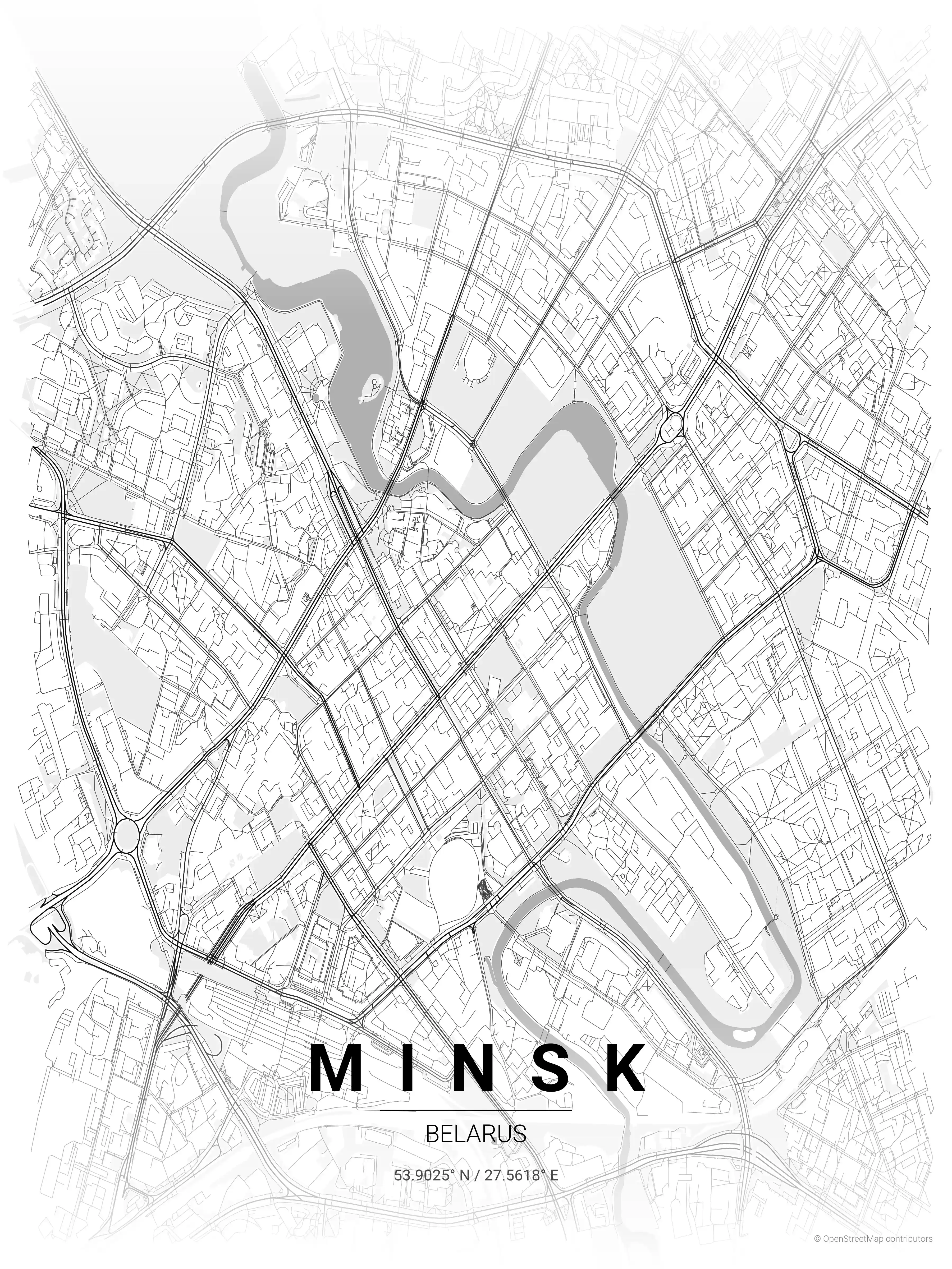 Minsk contrast zones map