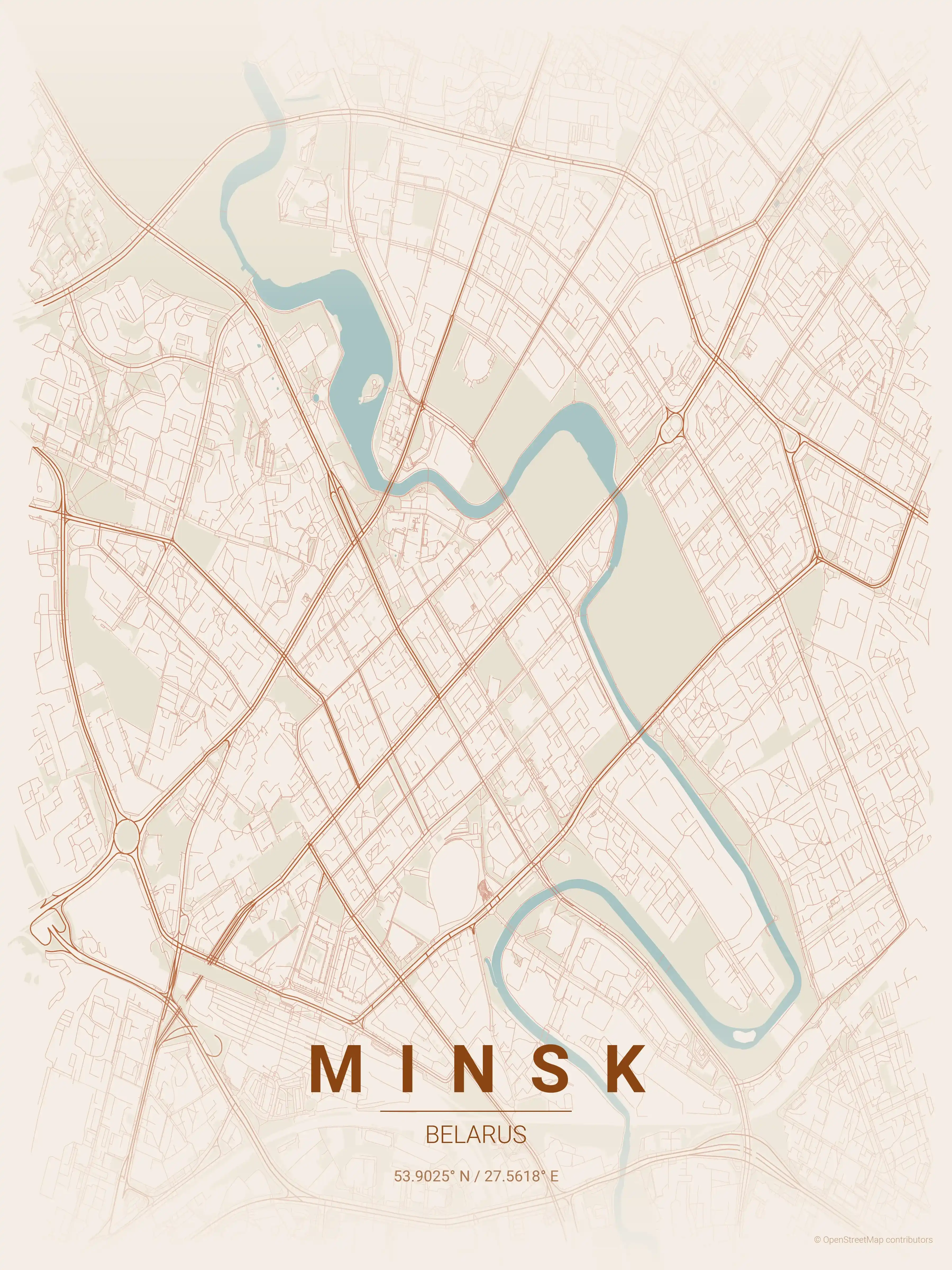 Minsk terracotta map