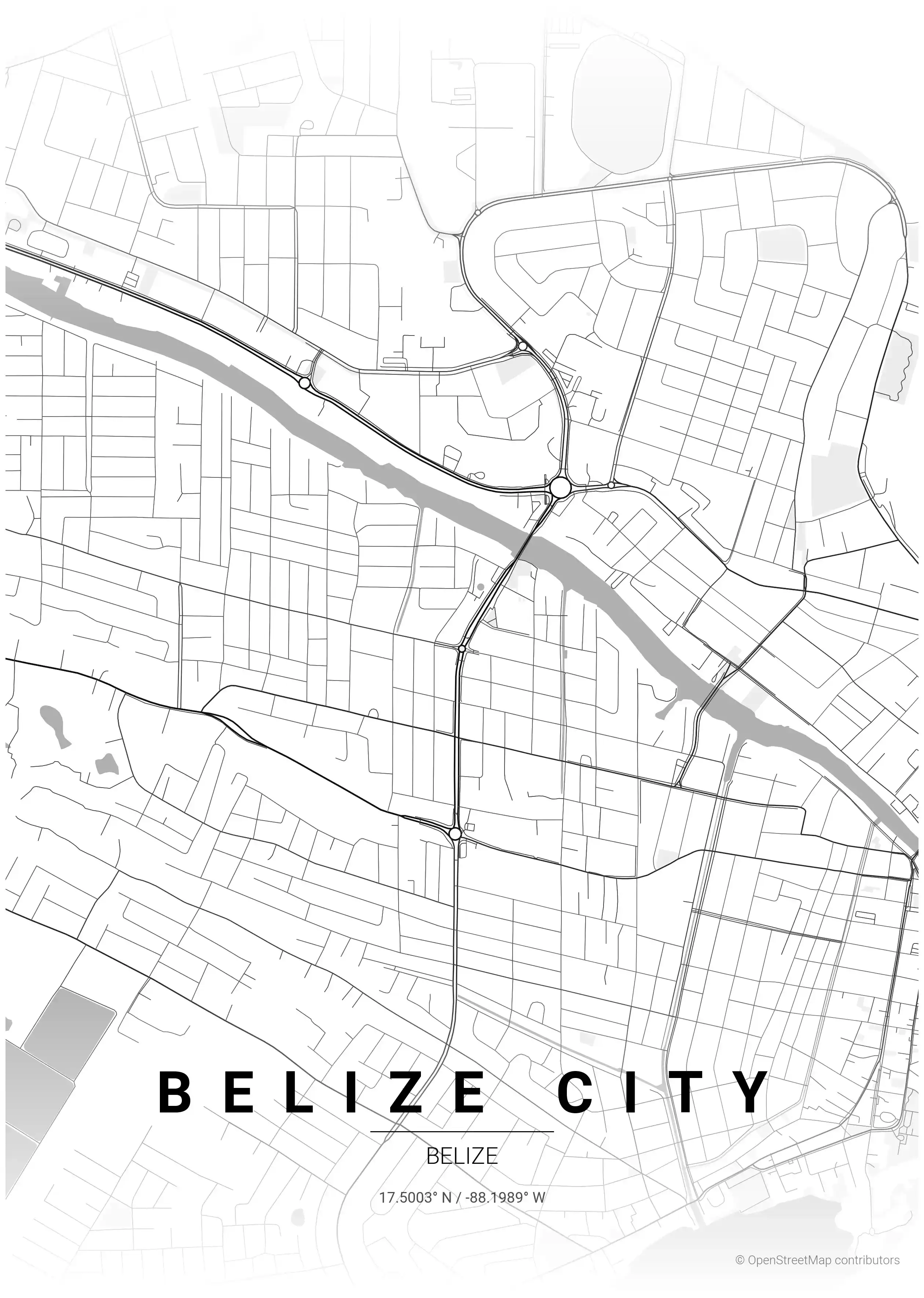 Belize City contrast zones map