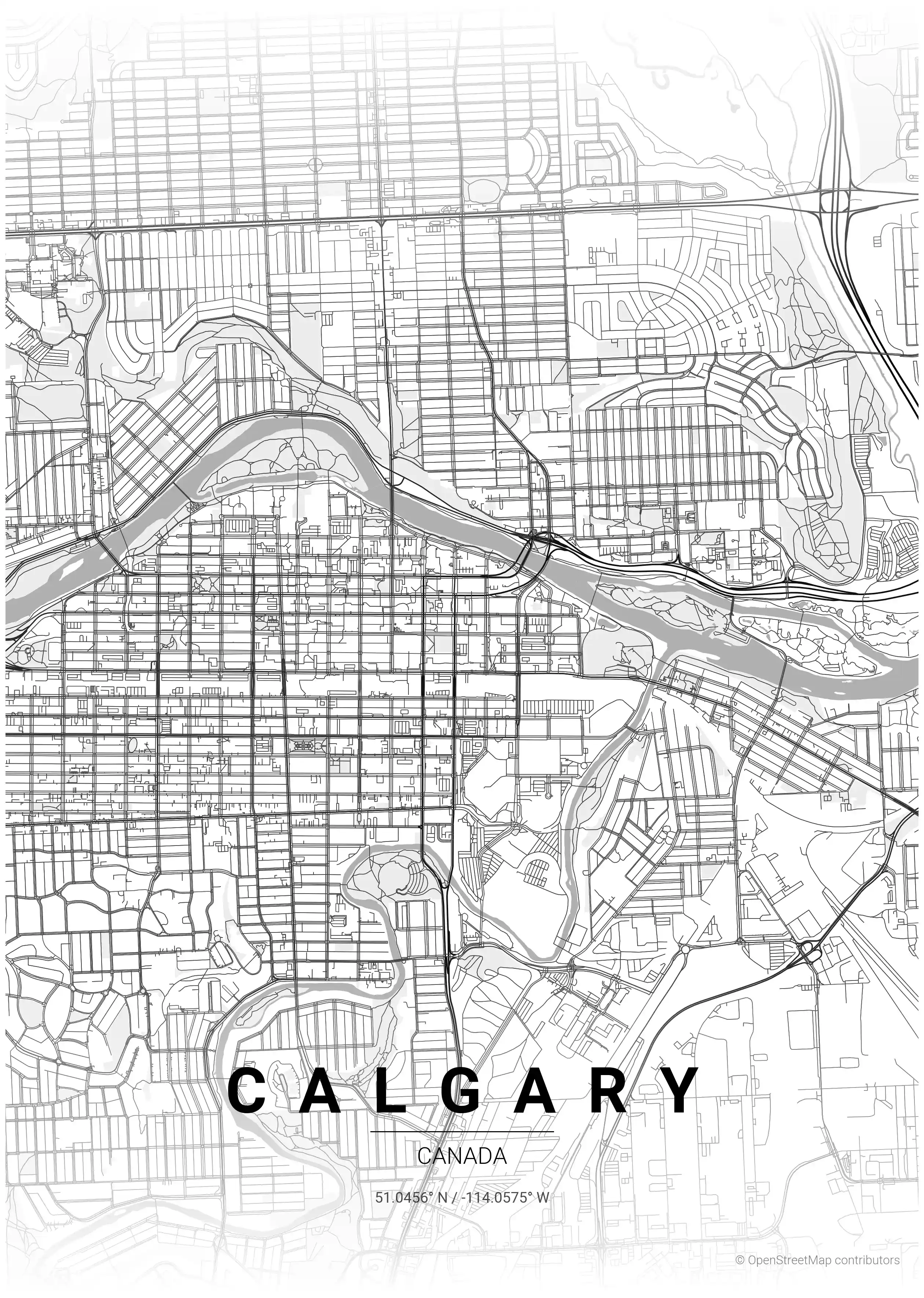 Calgary contrast zones map