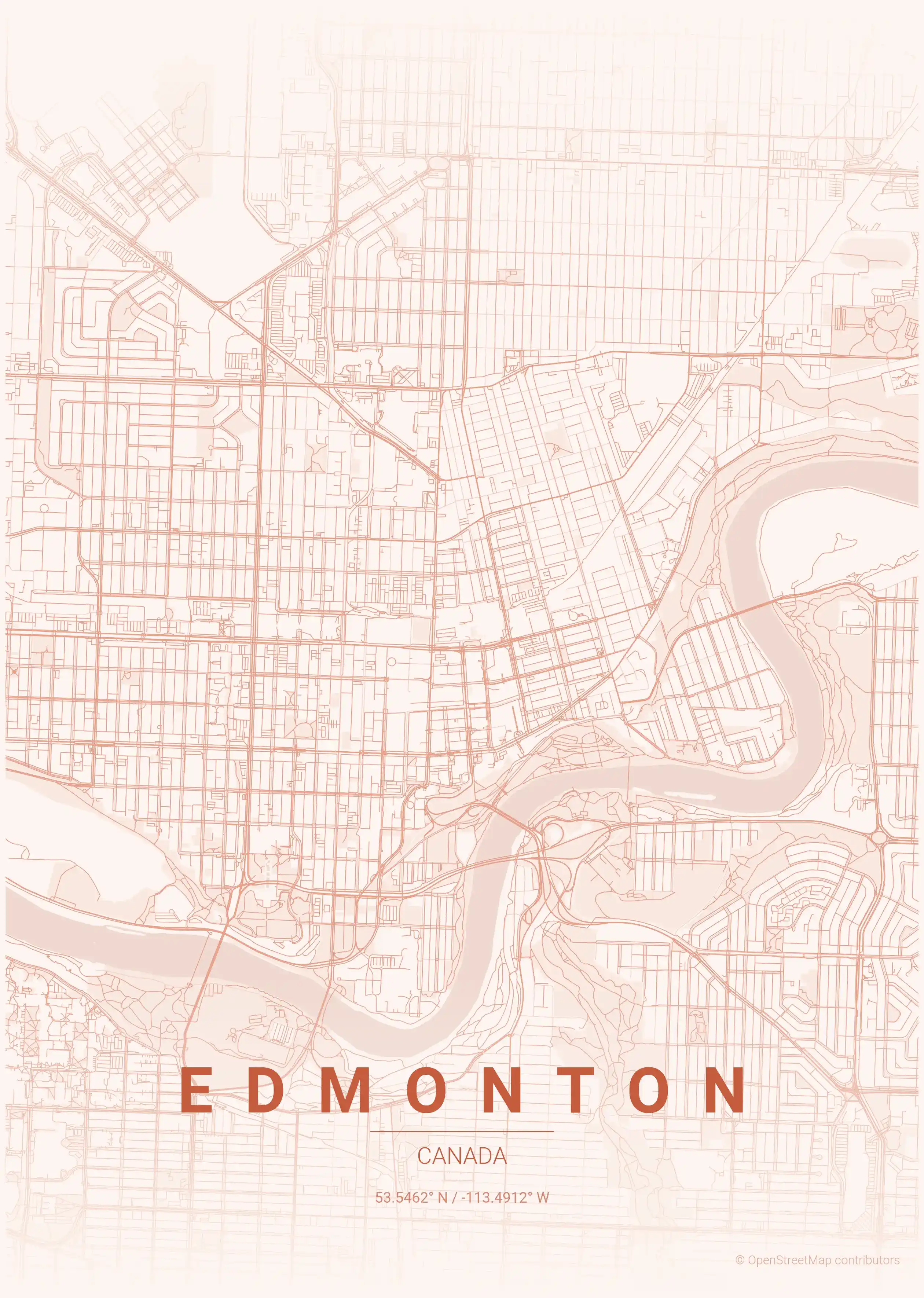 Edmonton sunset map