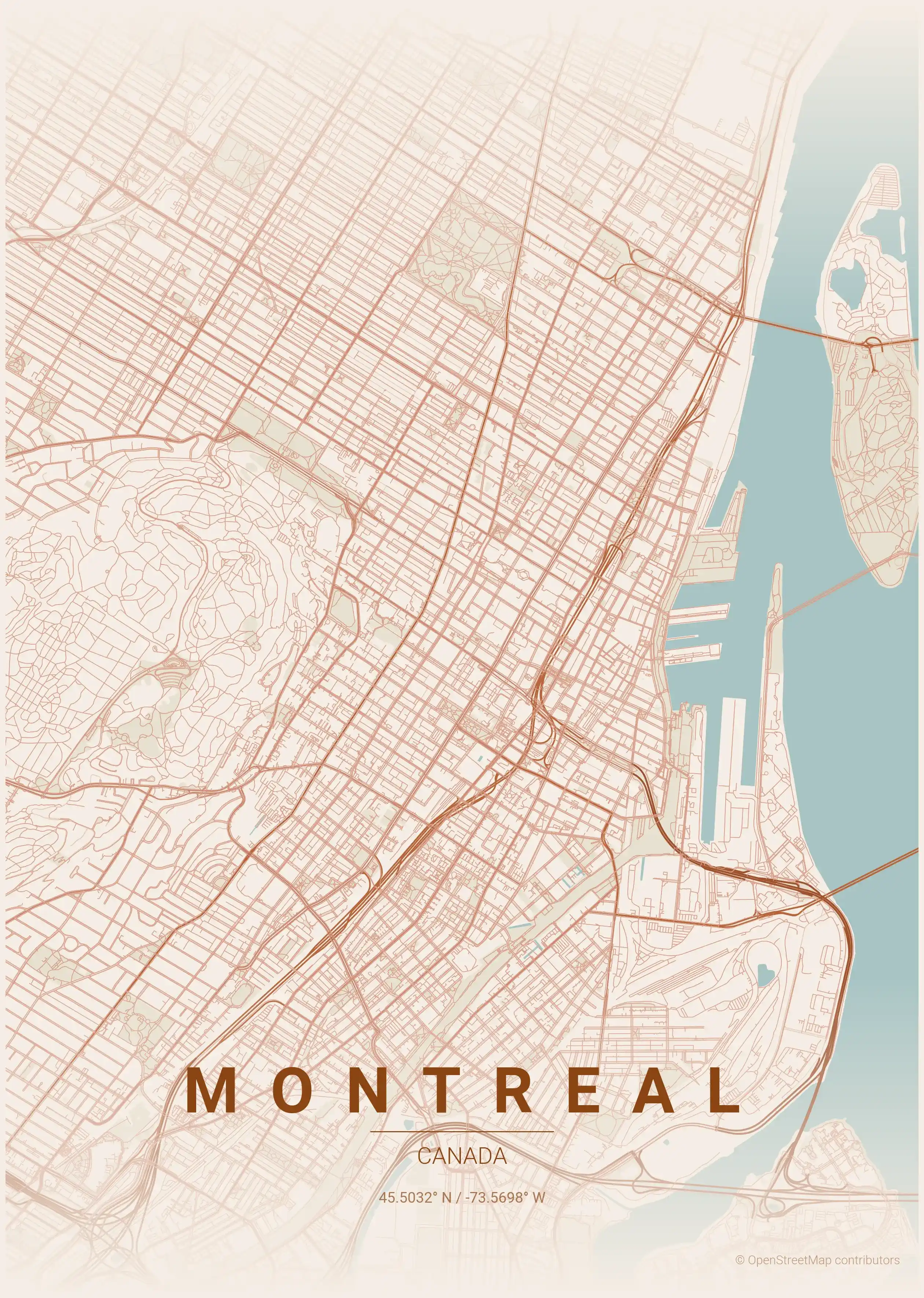 Montreal terracotta map