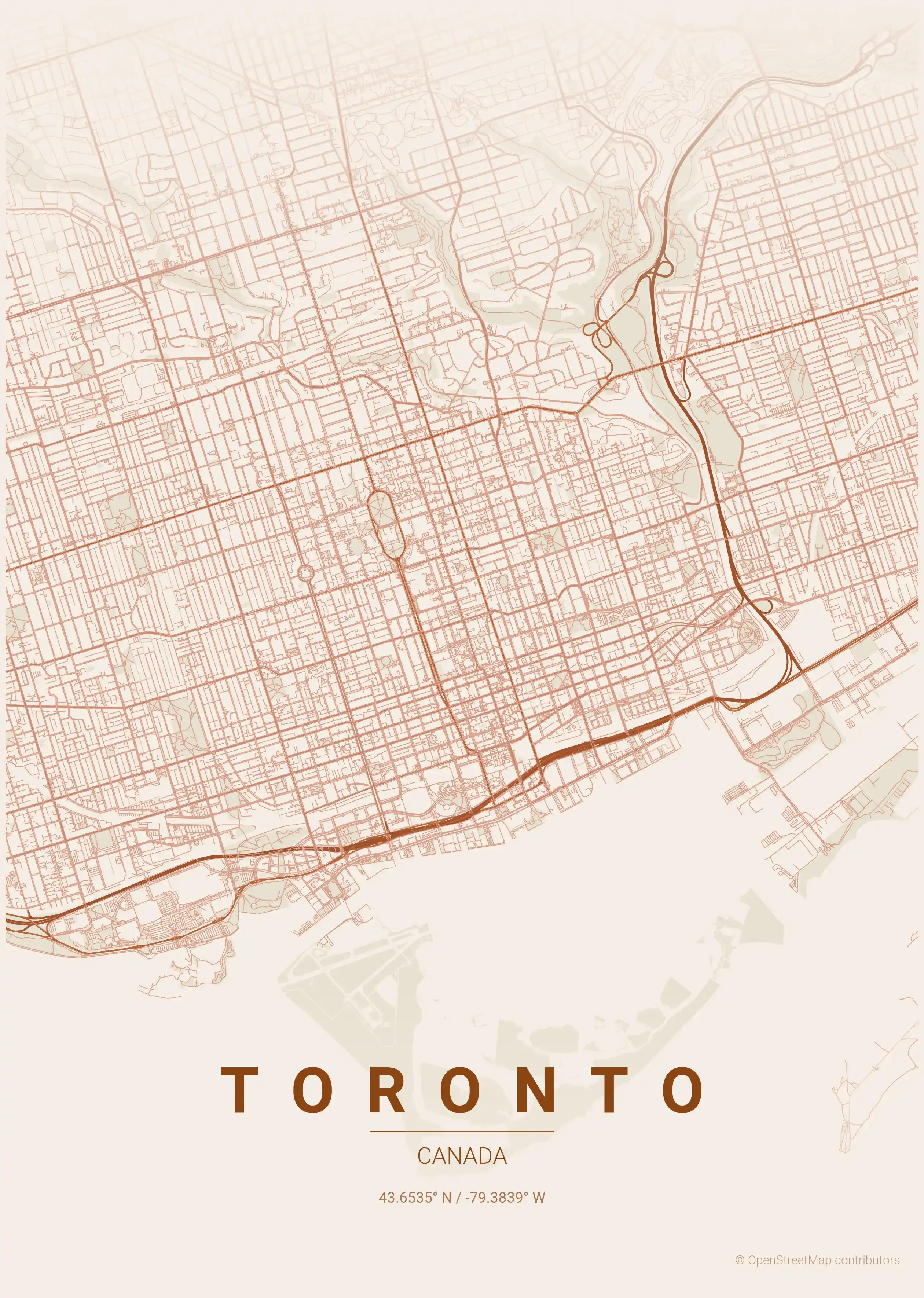 Toronto terracotta map