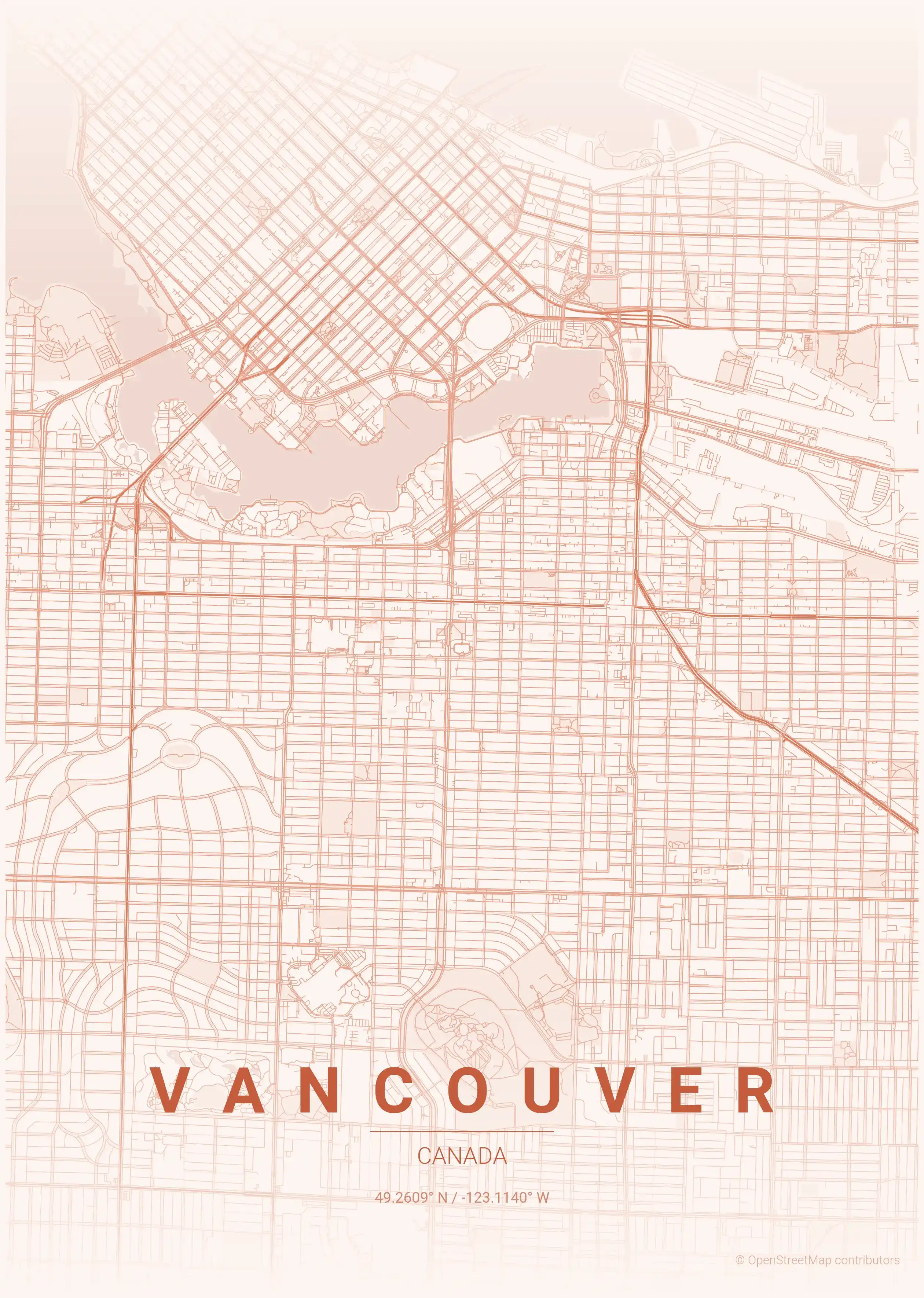 Vancouver sunset map