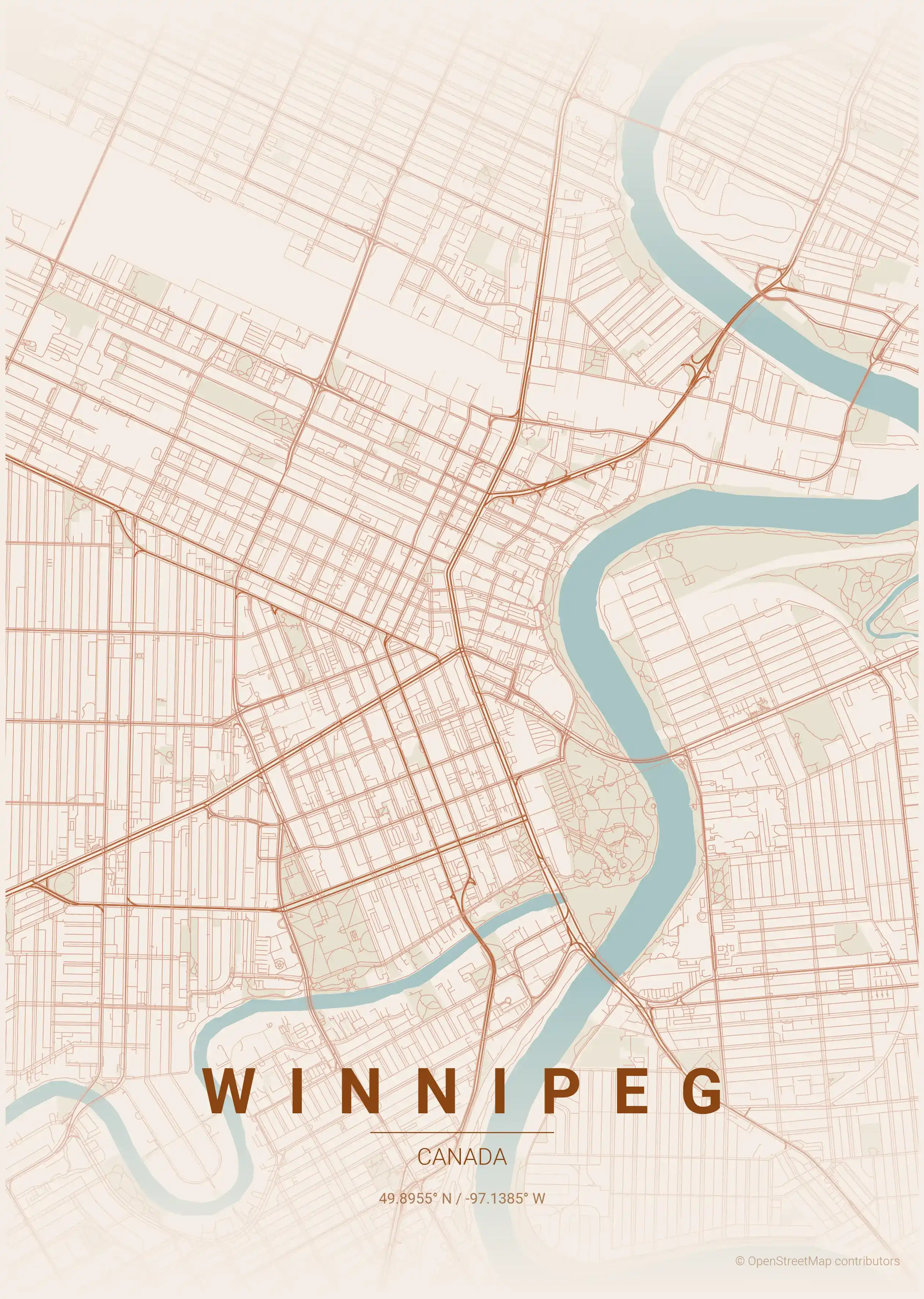 Winnipeg terracotta map