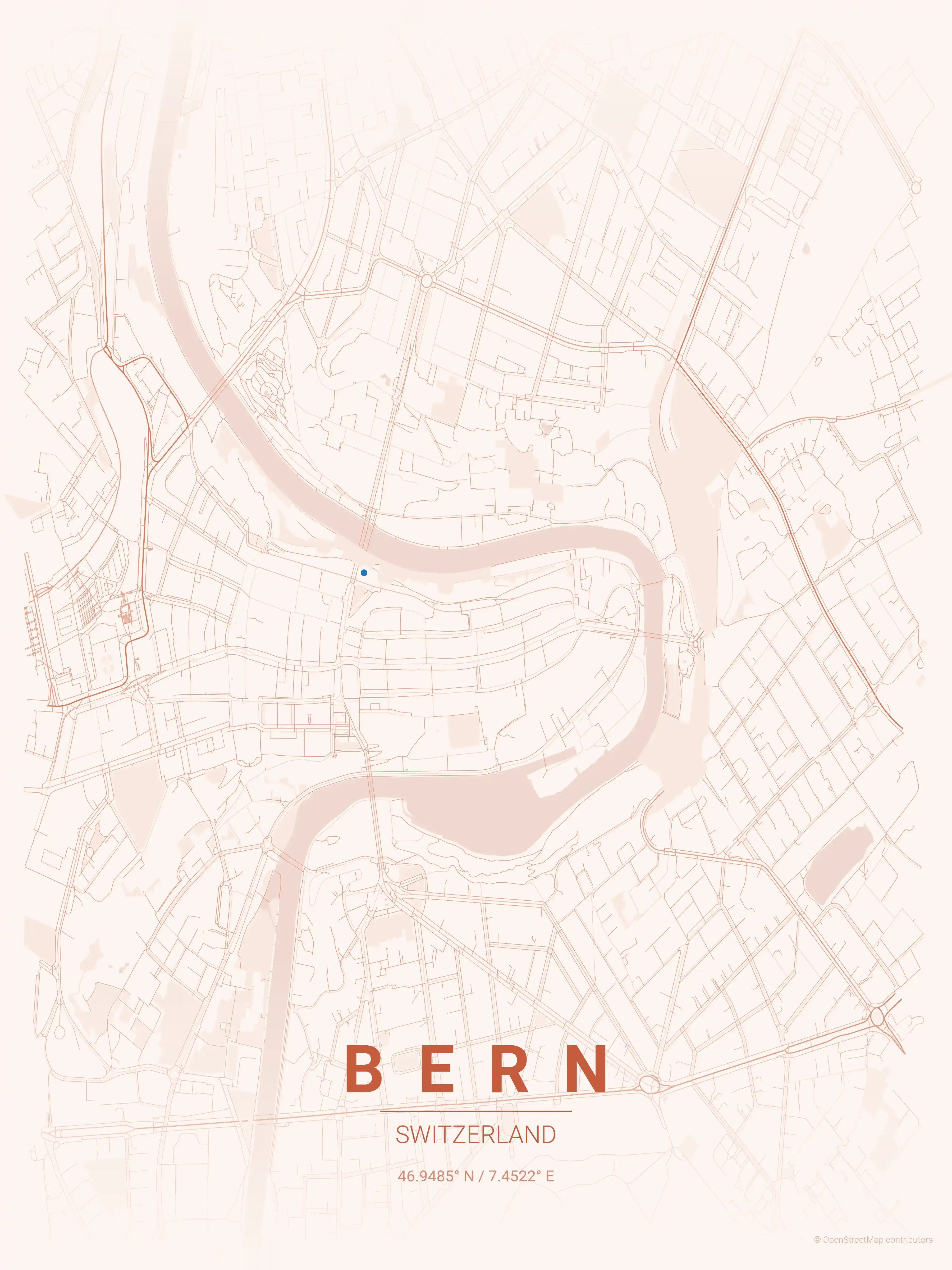 Bern sunset map