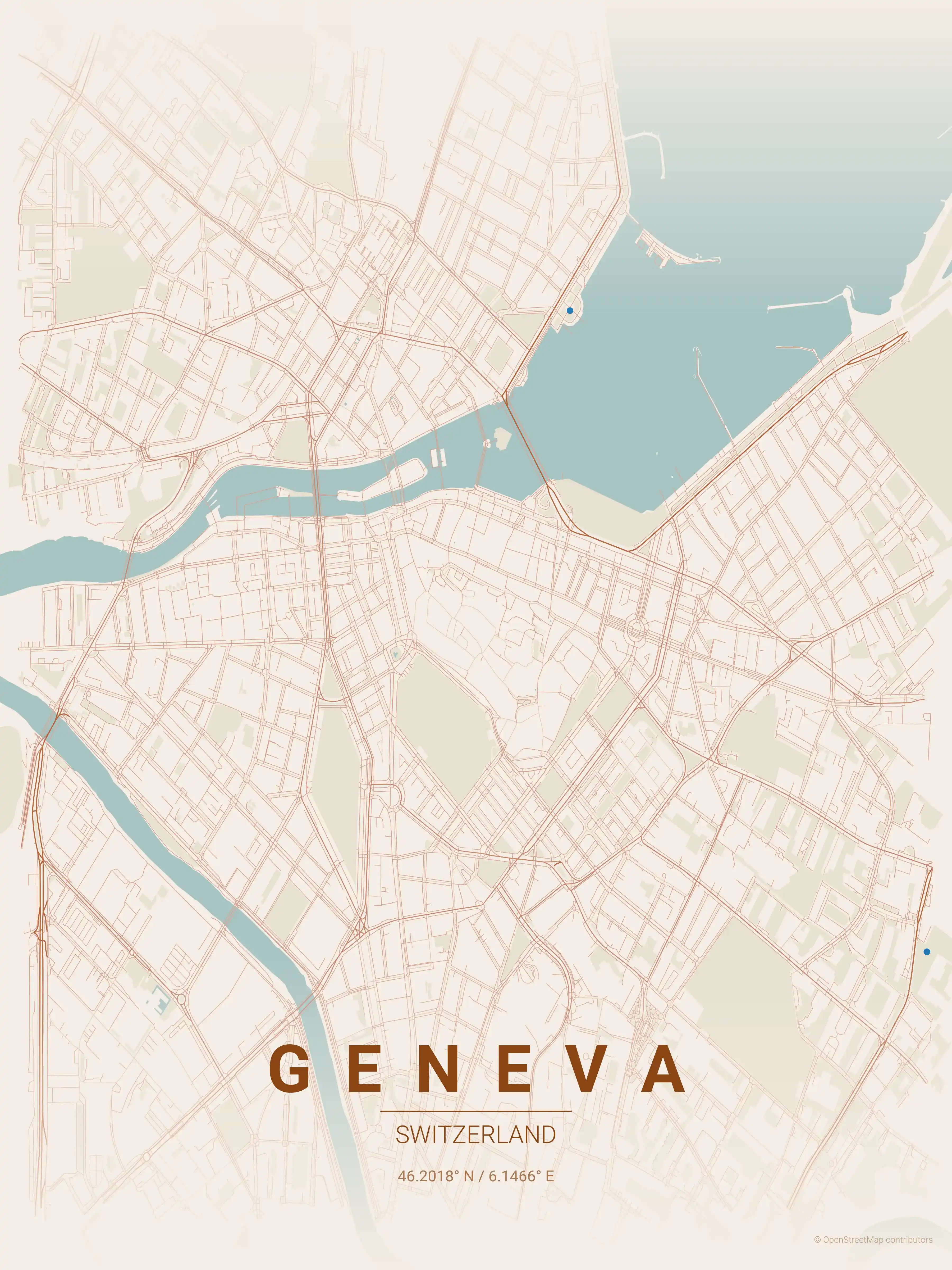 Geneva terracotta map