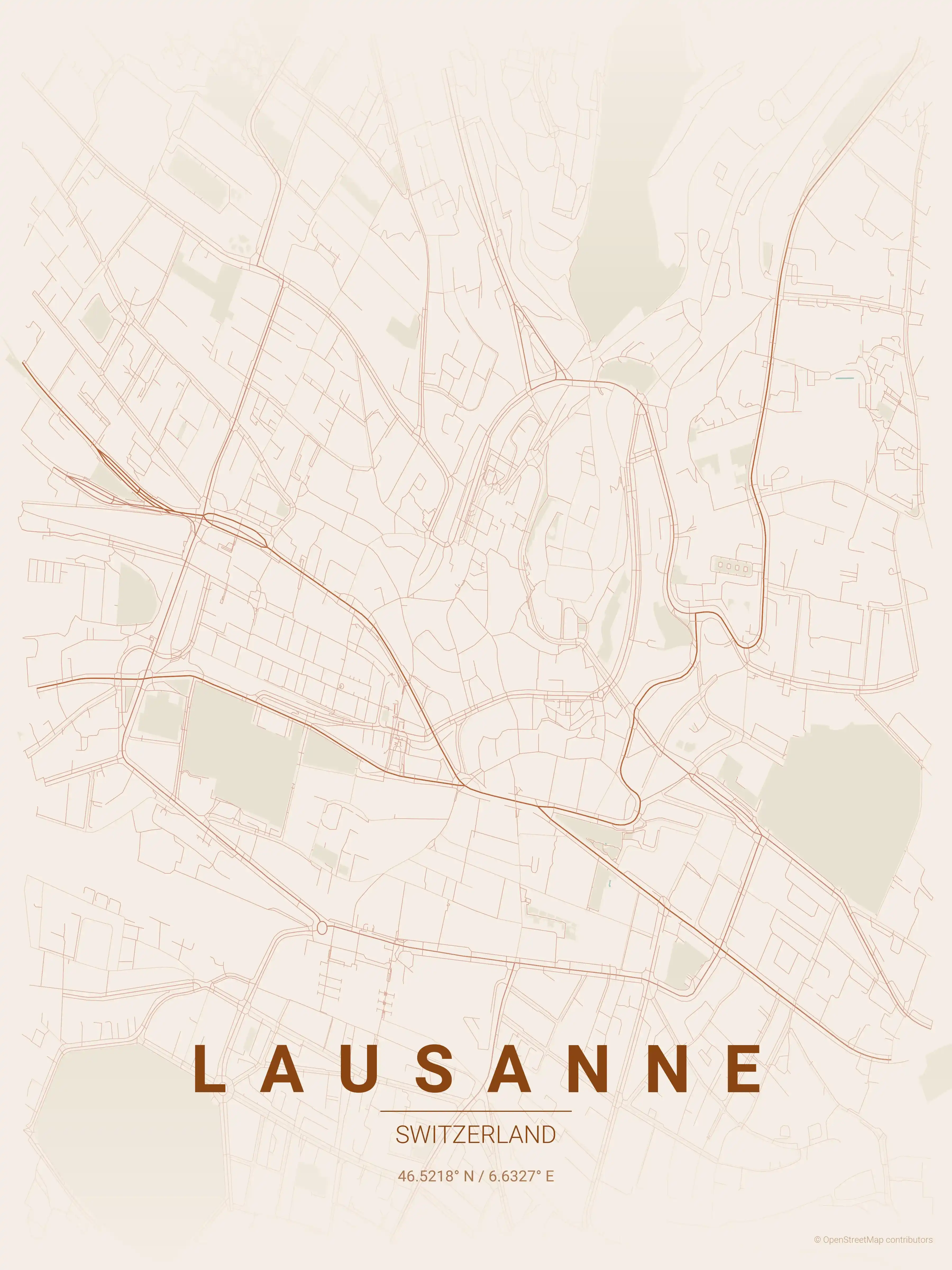 Lausanne terracotta map