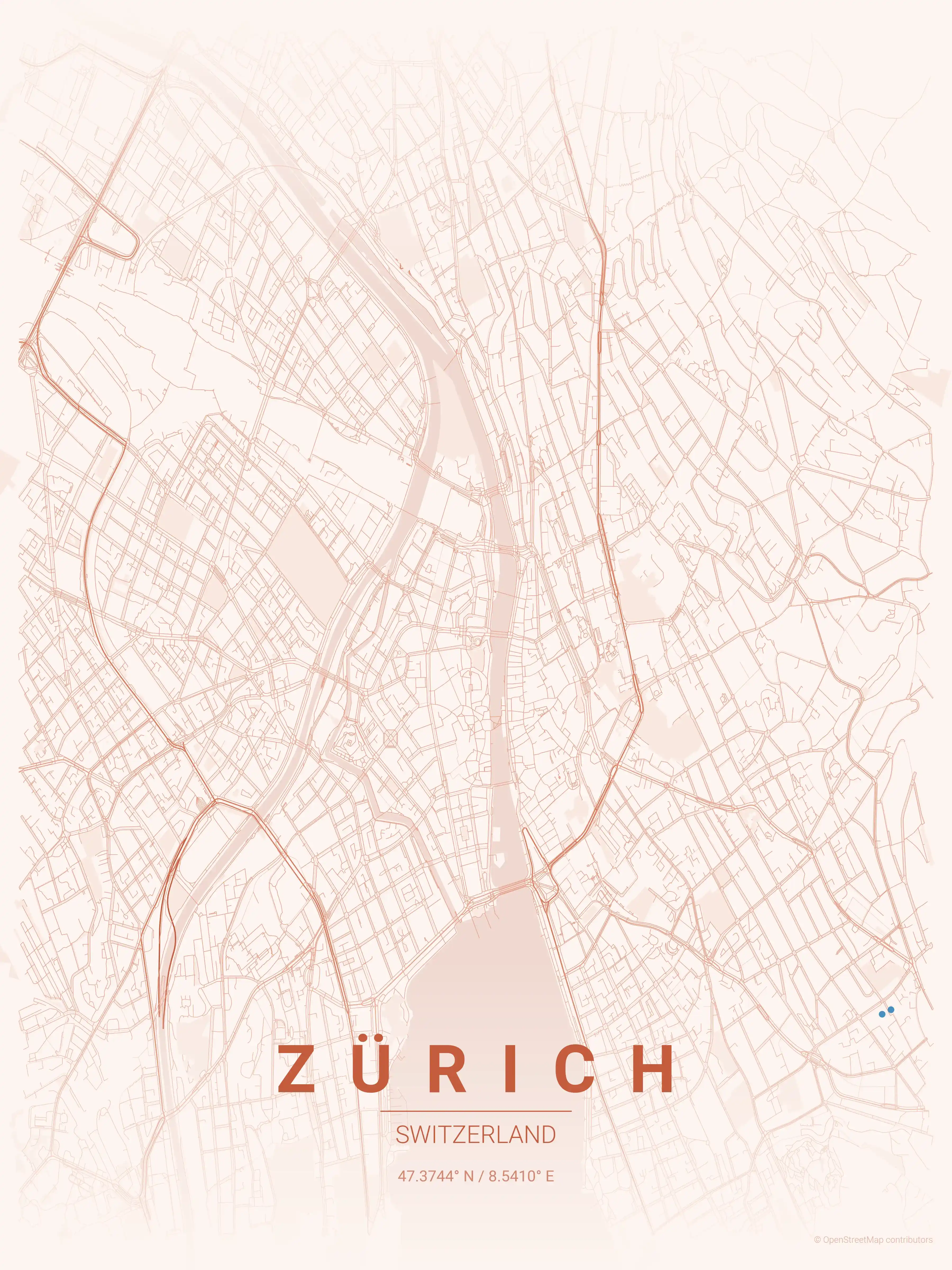Zürich sunset map
