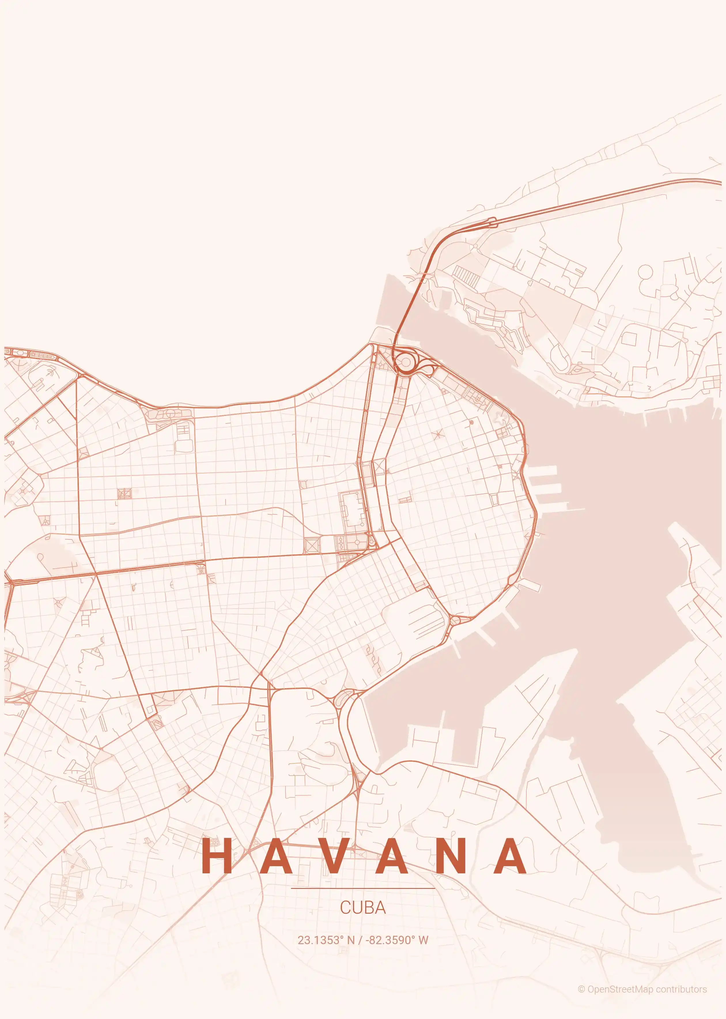 Havana sunset map