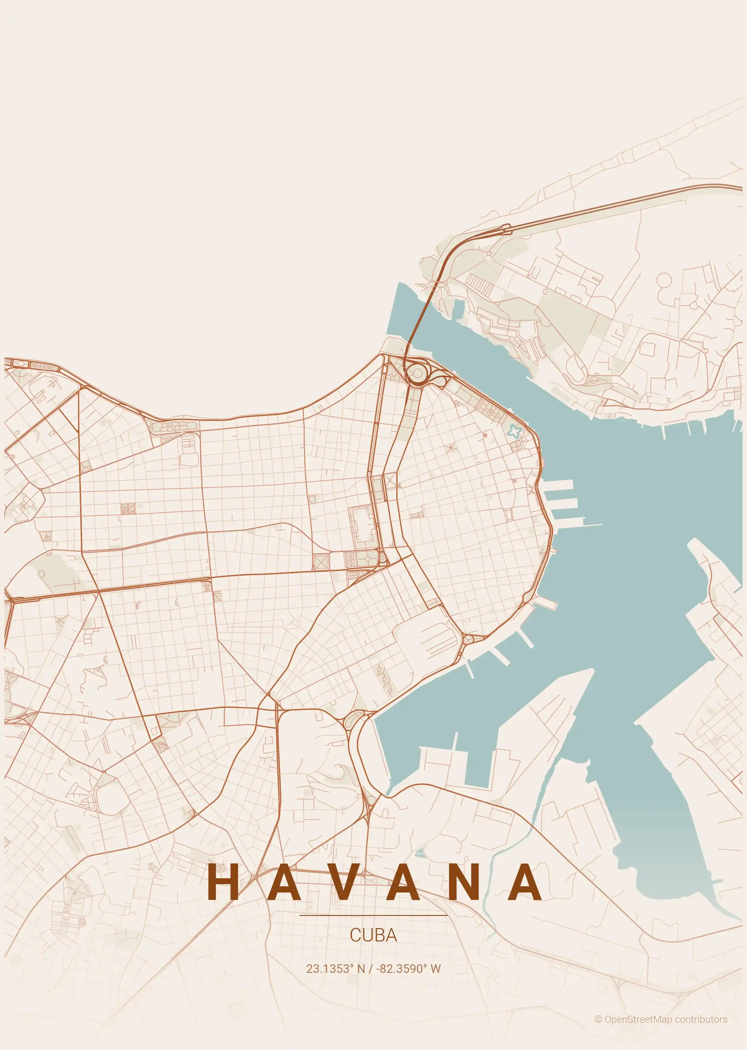 Havana terracotta map