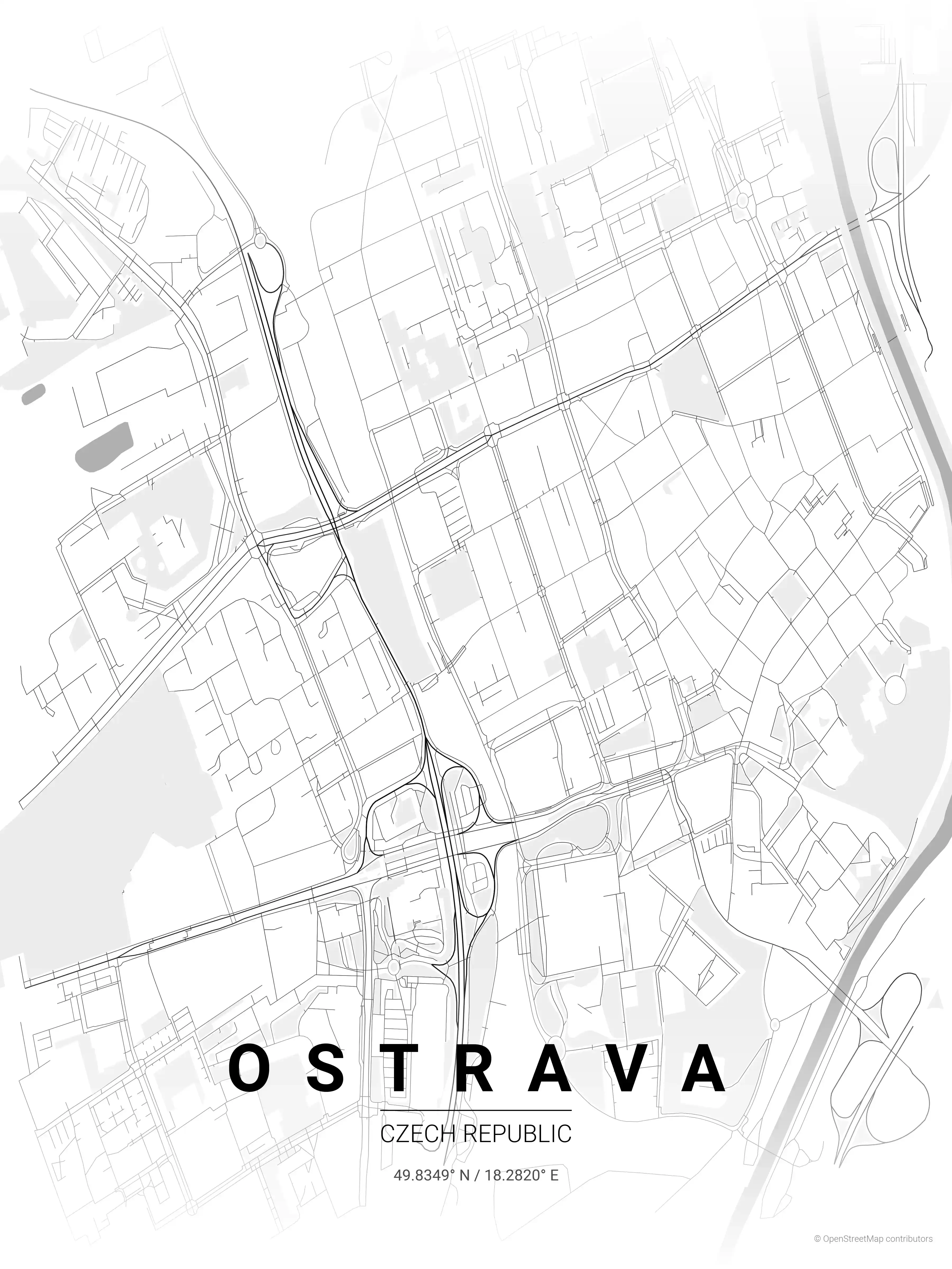 Ostrava contrast zones map