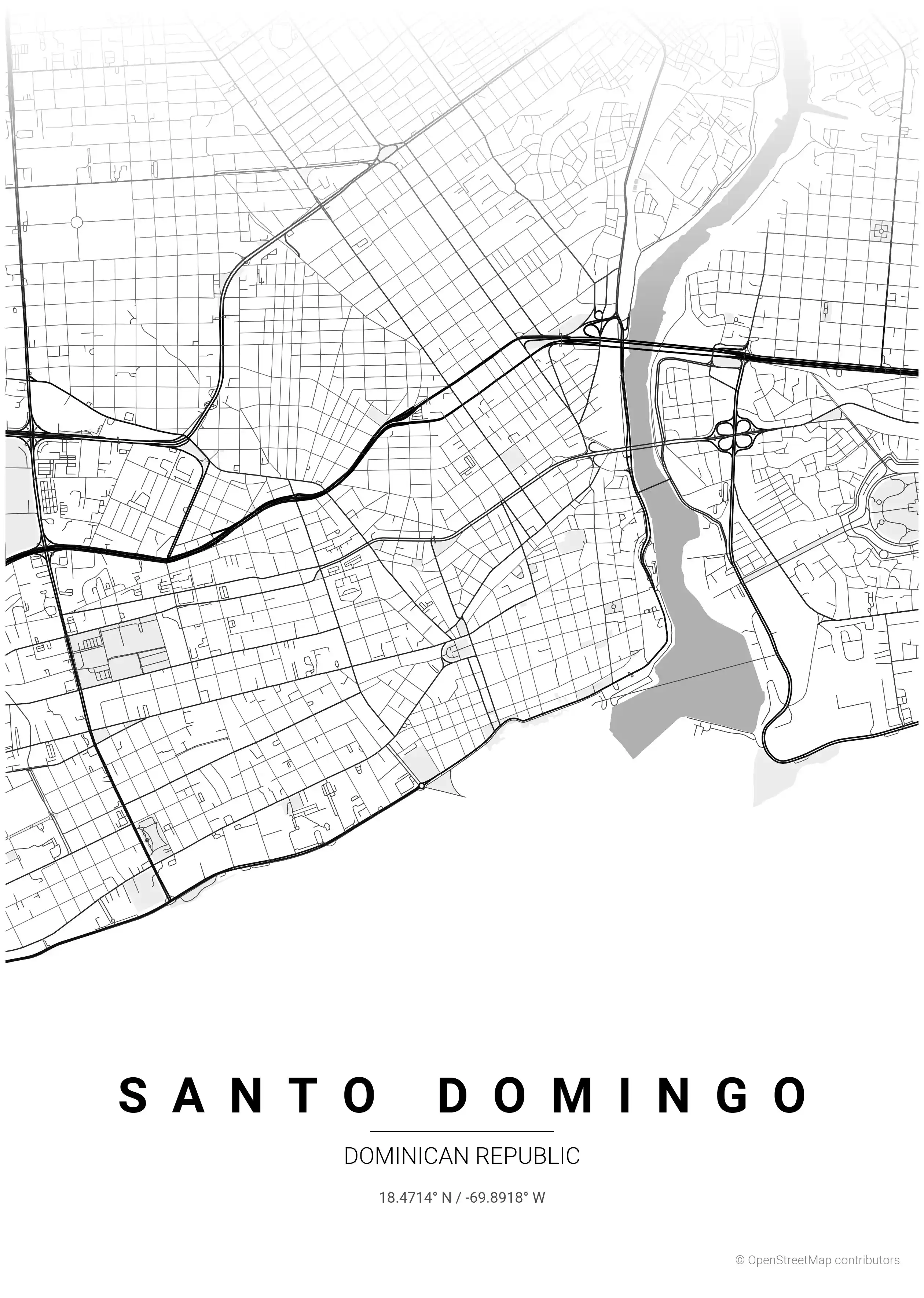 Santo Domingo contrast zones map