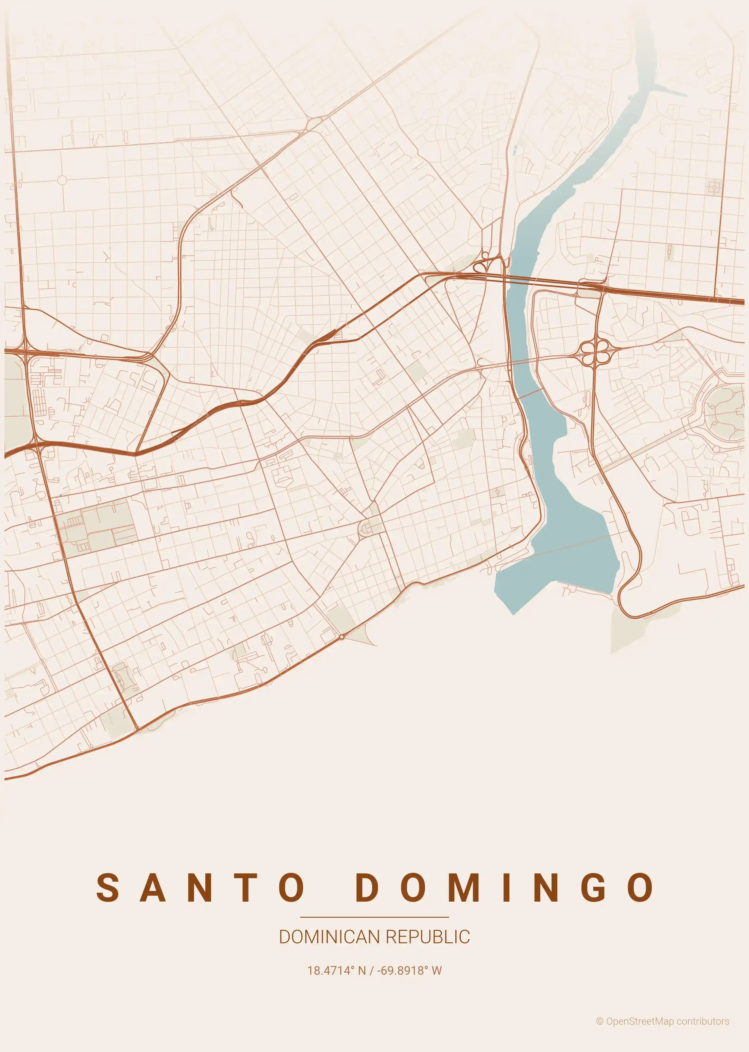 Santo Domingo terracotta map