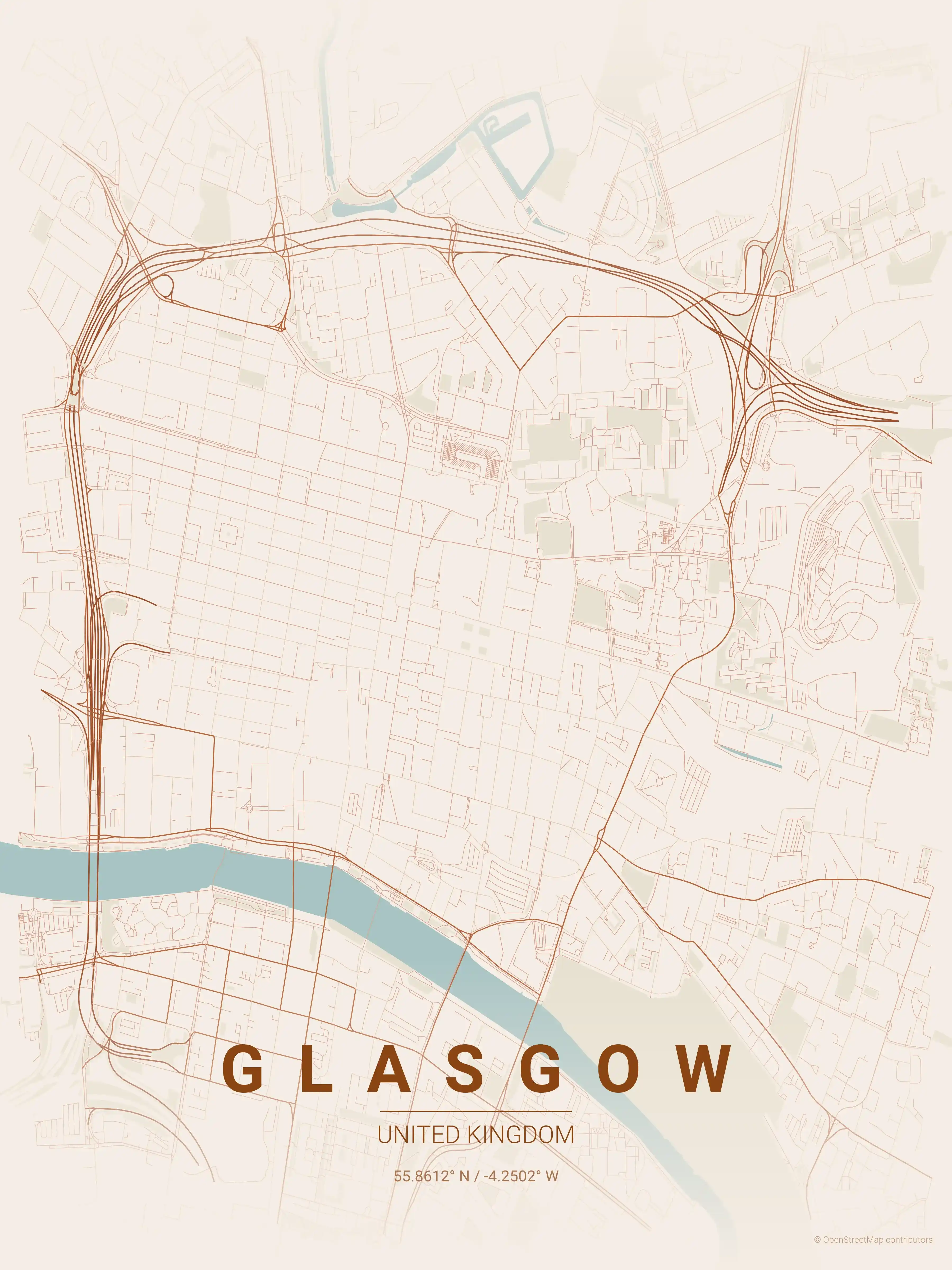 Glasgow terracotta map