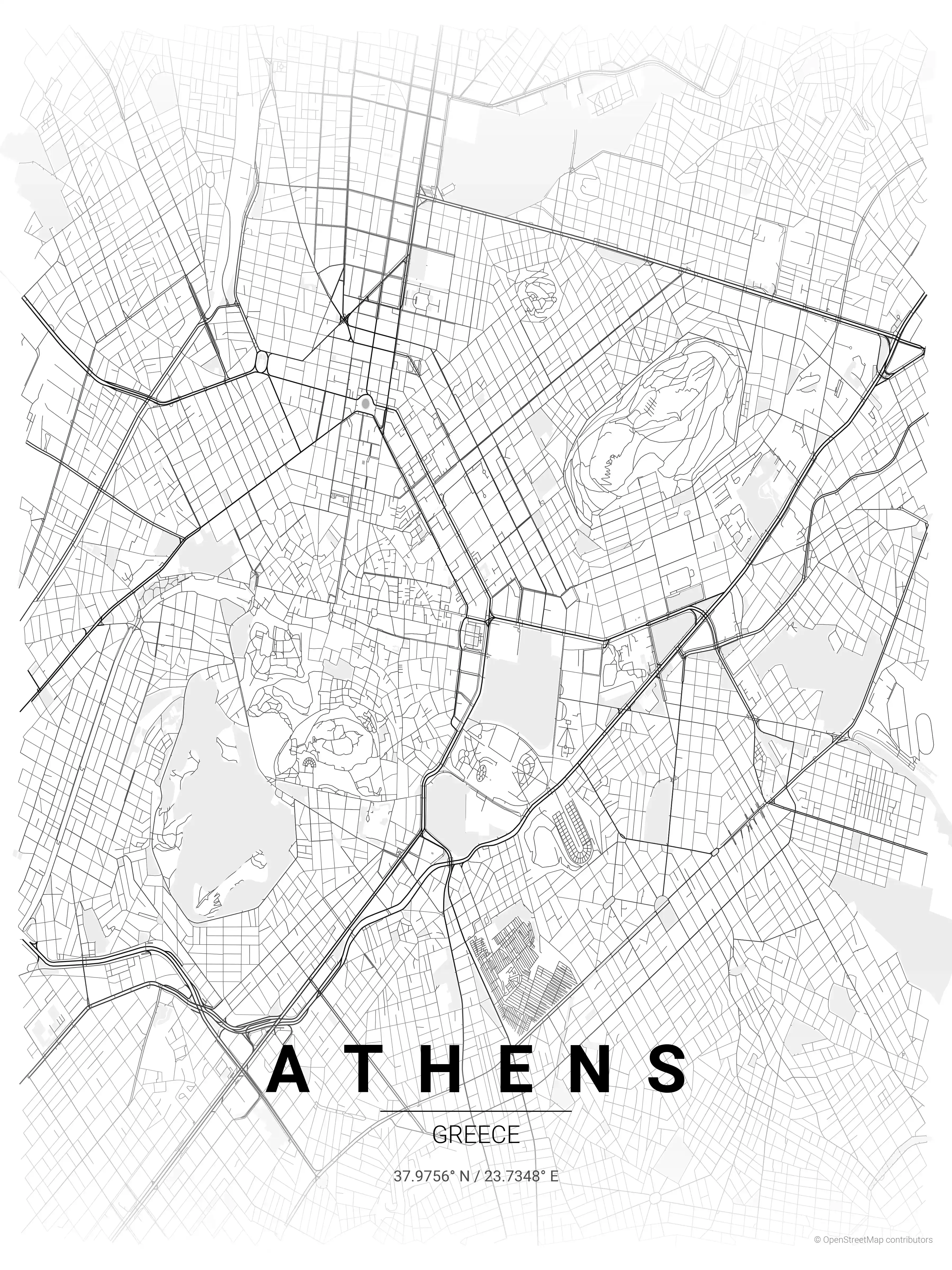 Athens contrast zones map