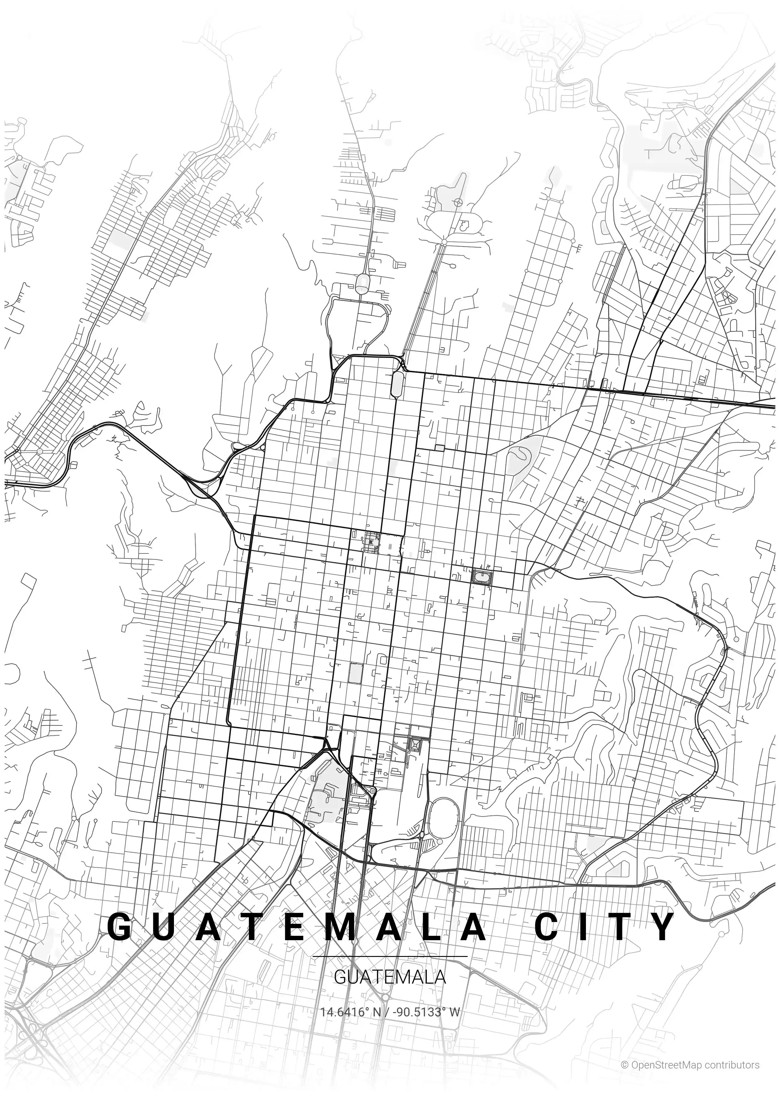 Guatemala City contrast zones map