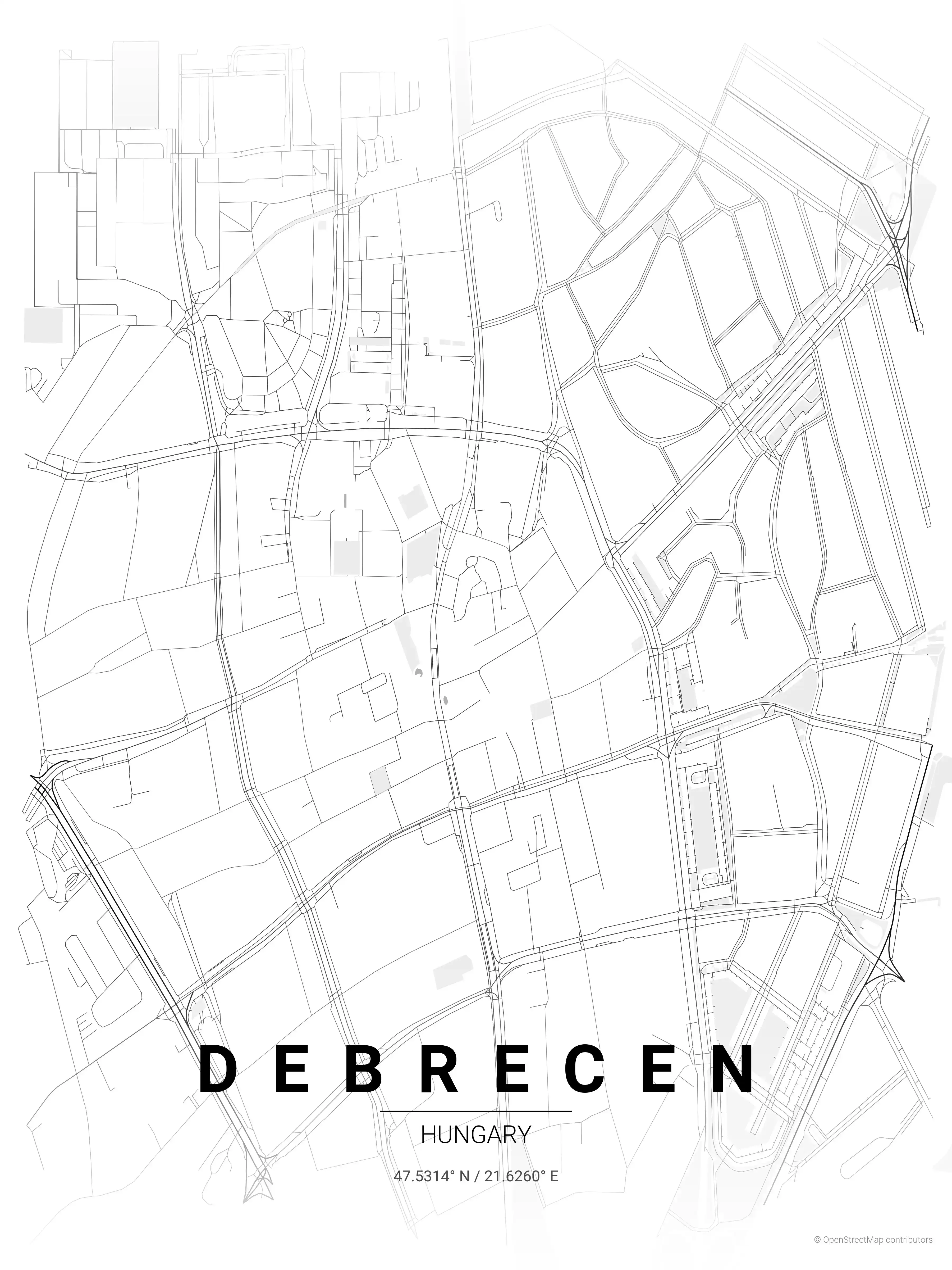 Debrecen contrast zones map