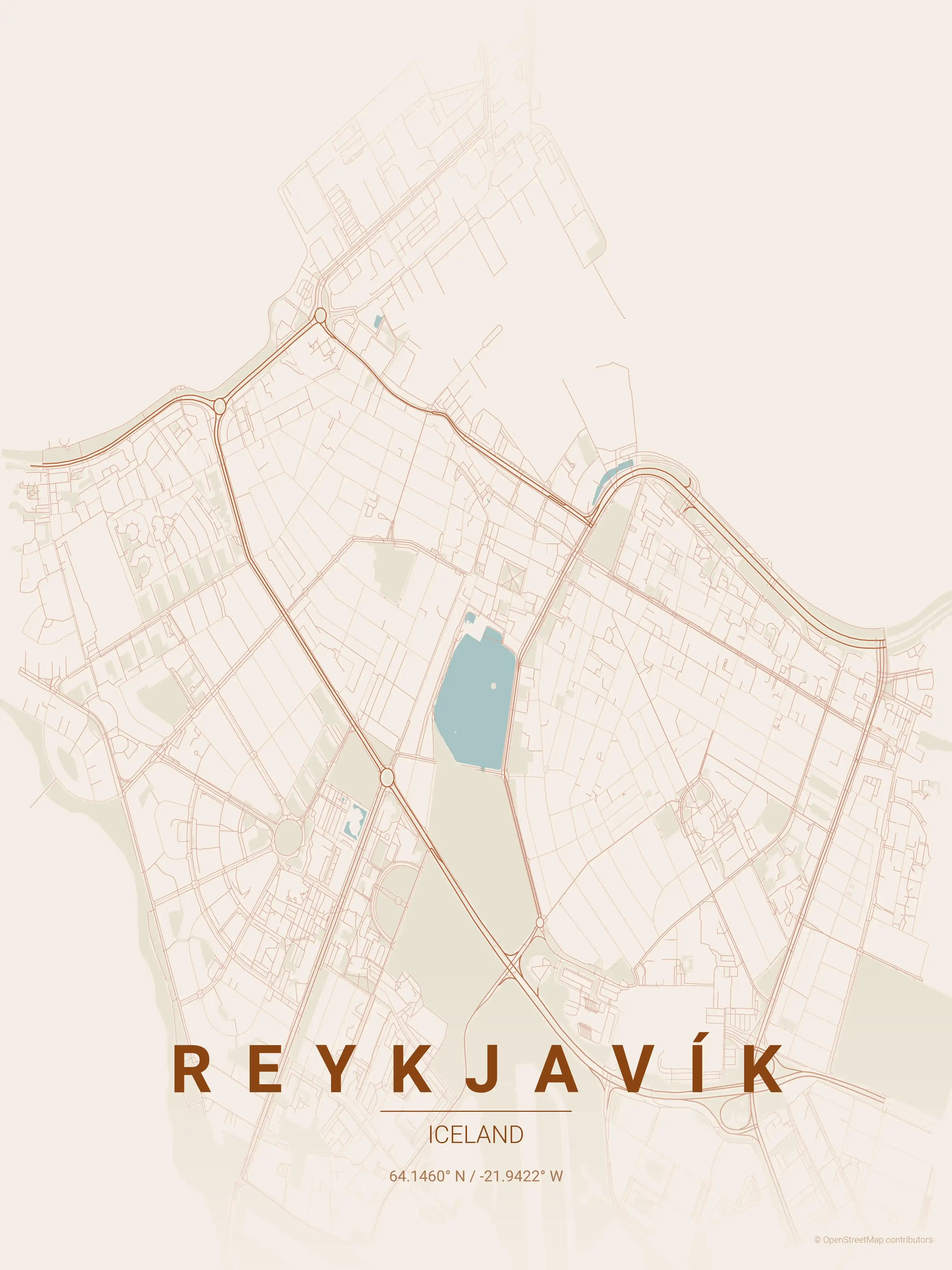 Reykjavík terracotta map