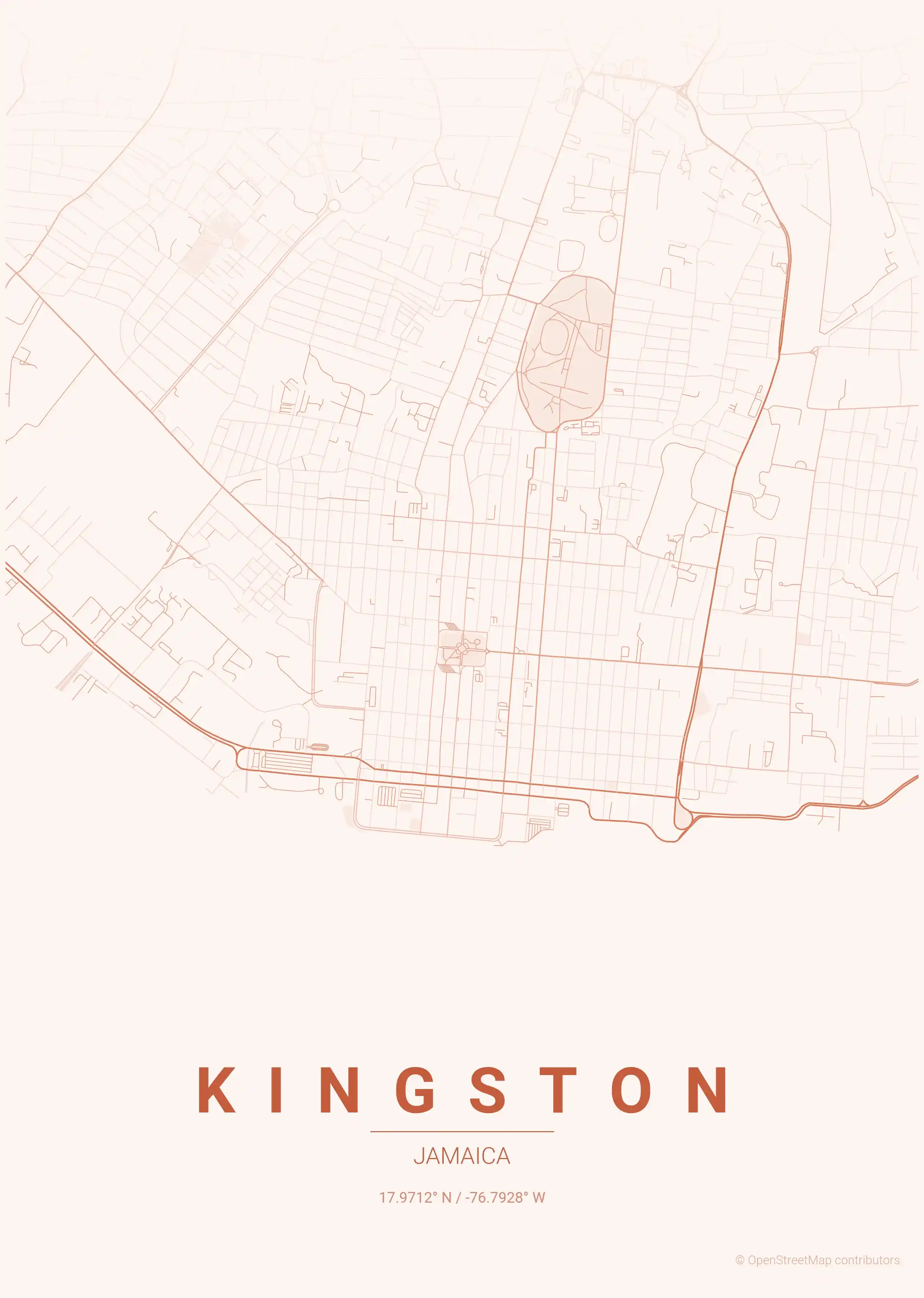 Kingston sunset map
