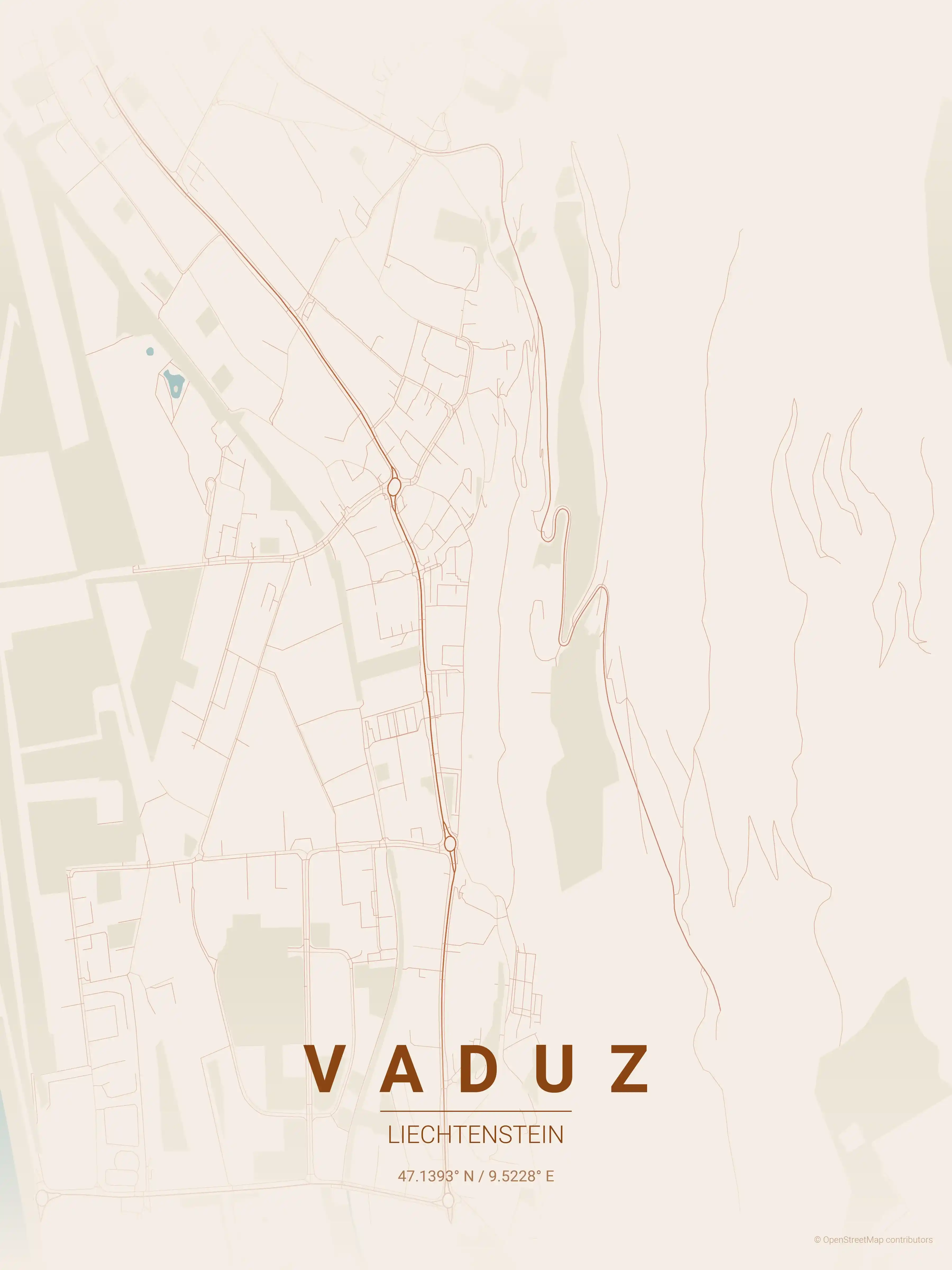 Vaduz terracotta map