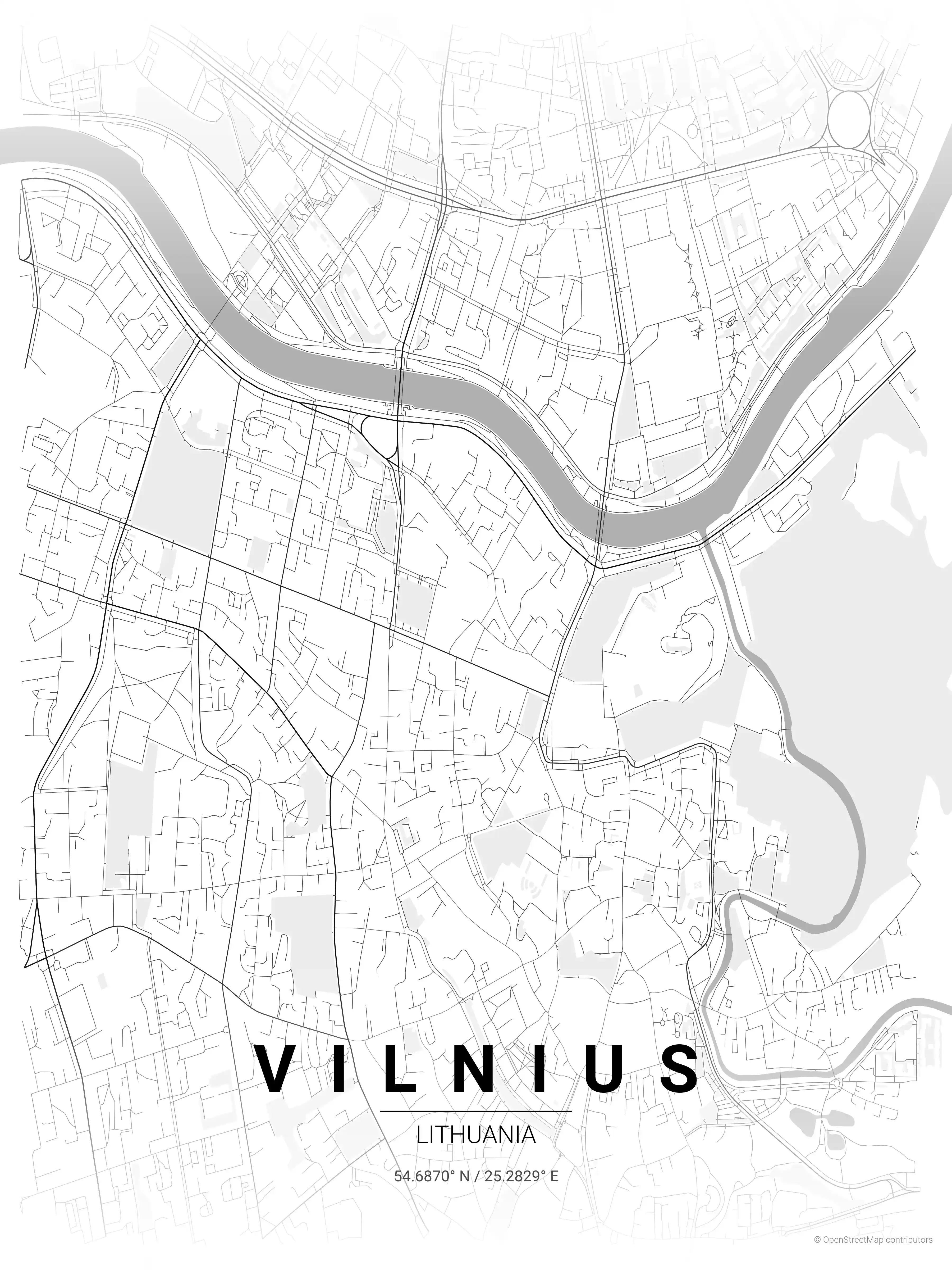Vilnius contrast zones map