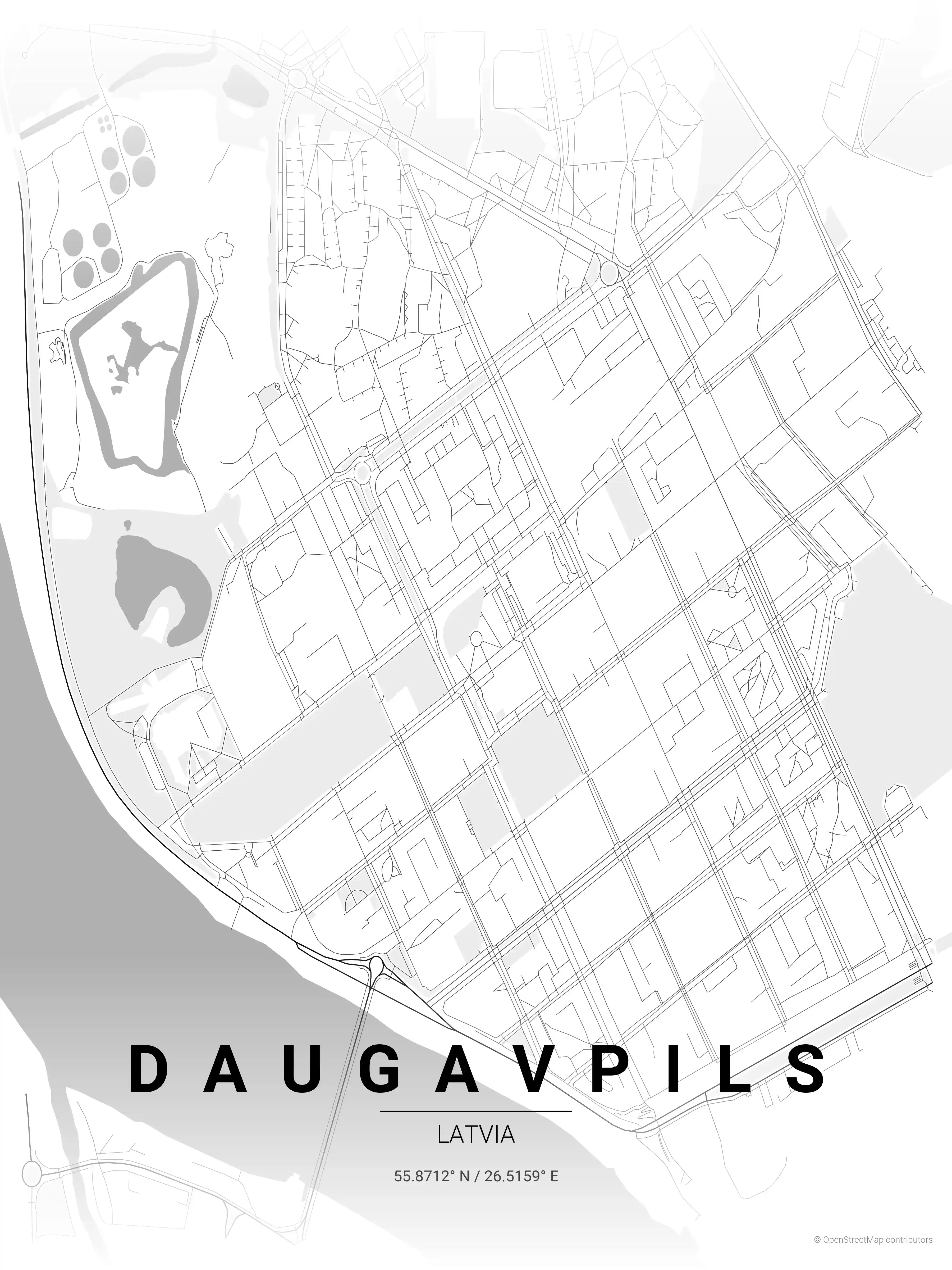 Daugavpils contrast zones map