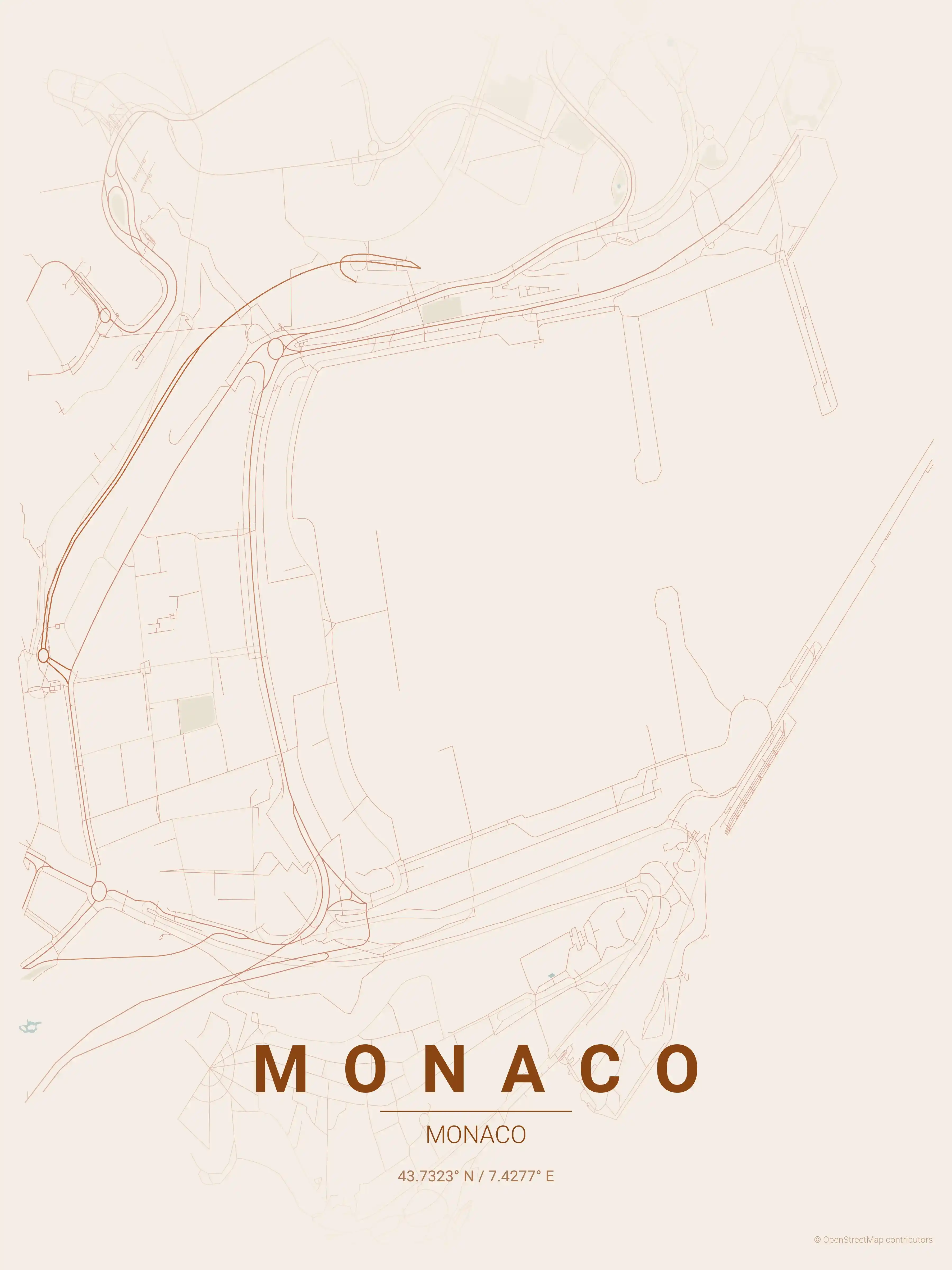 Monaco terracotta map