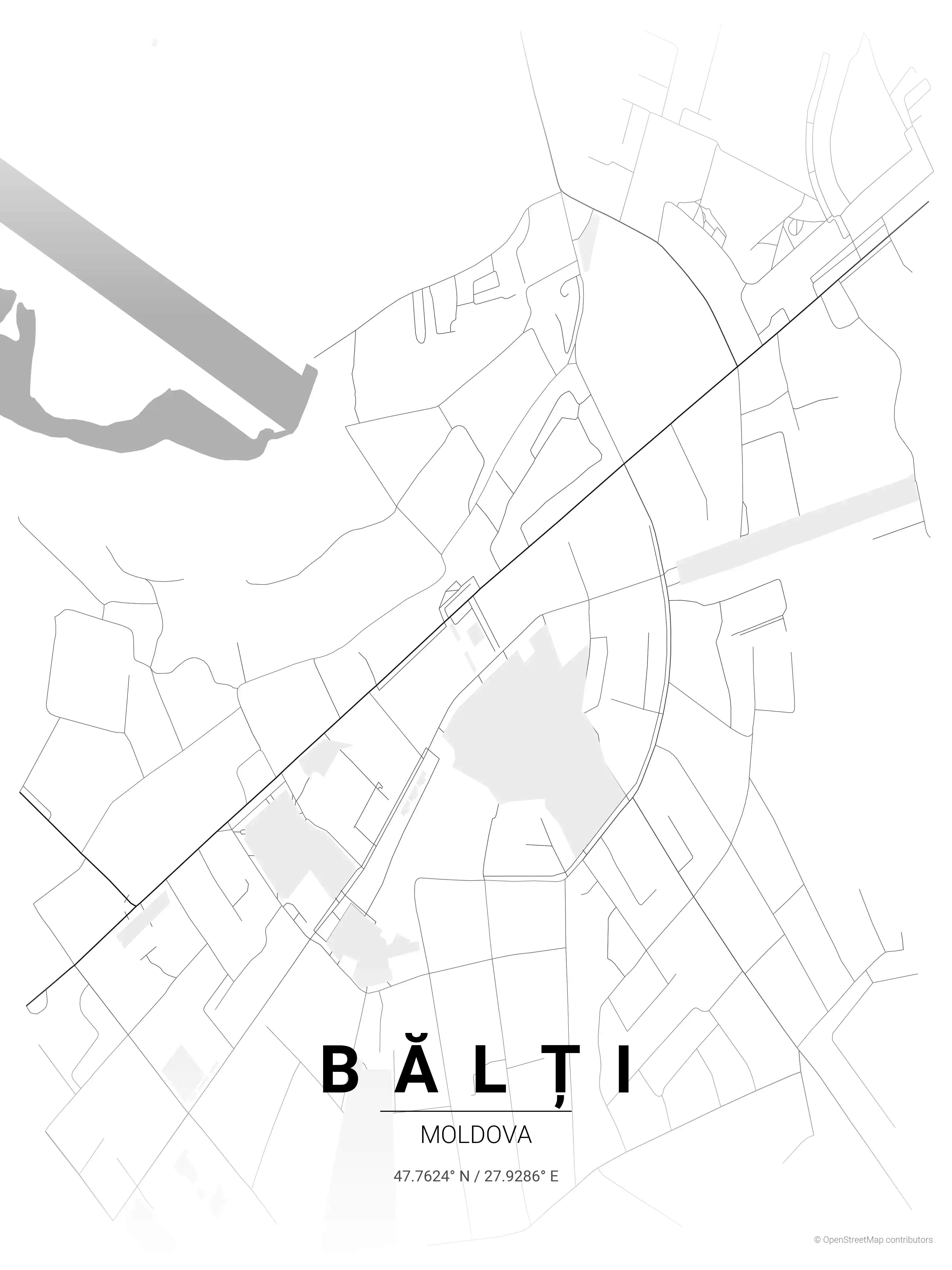 Bălți contrast zones map