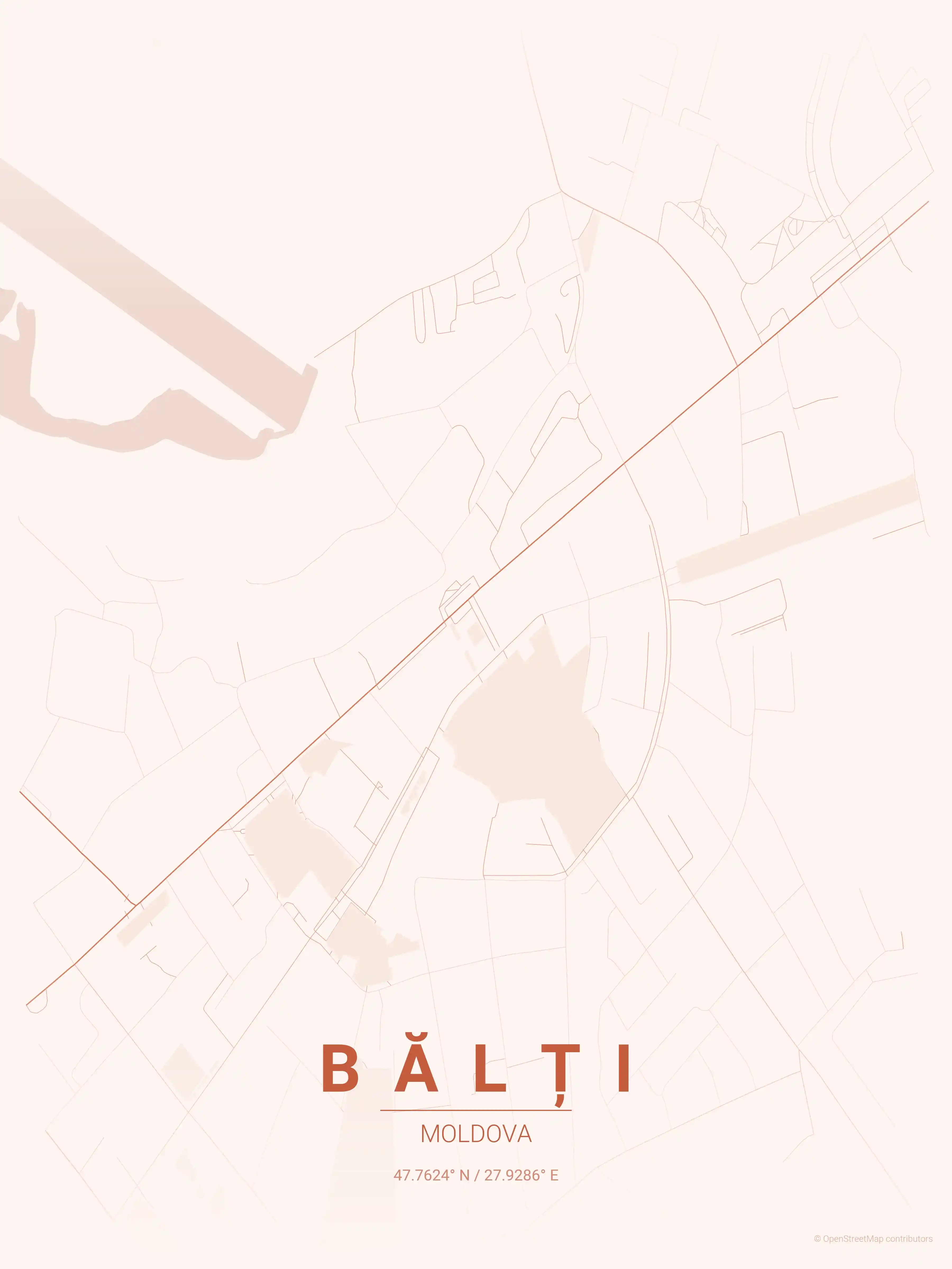 Bălți sunset map