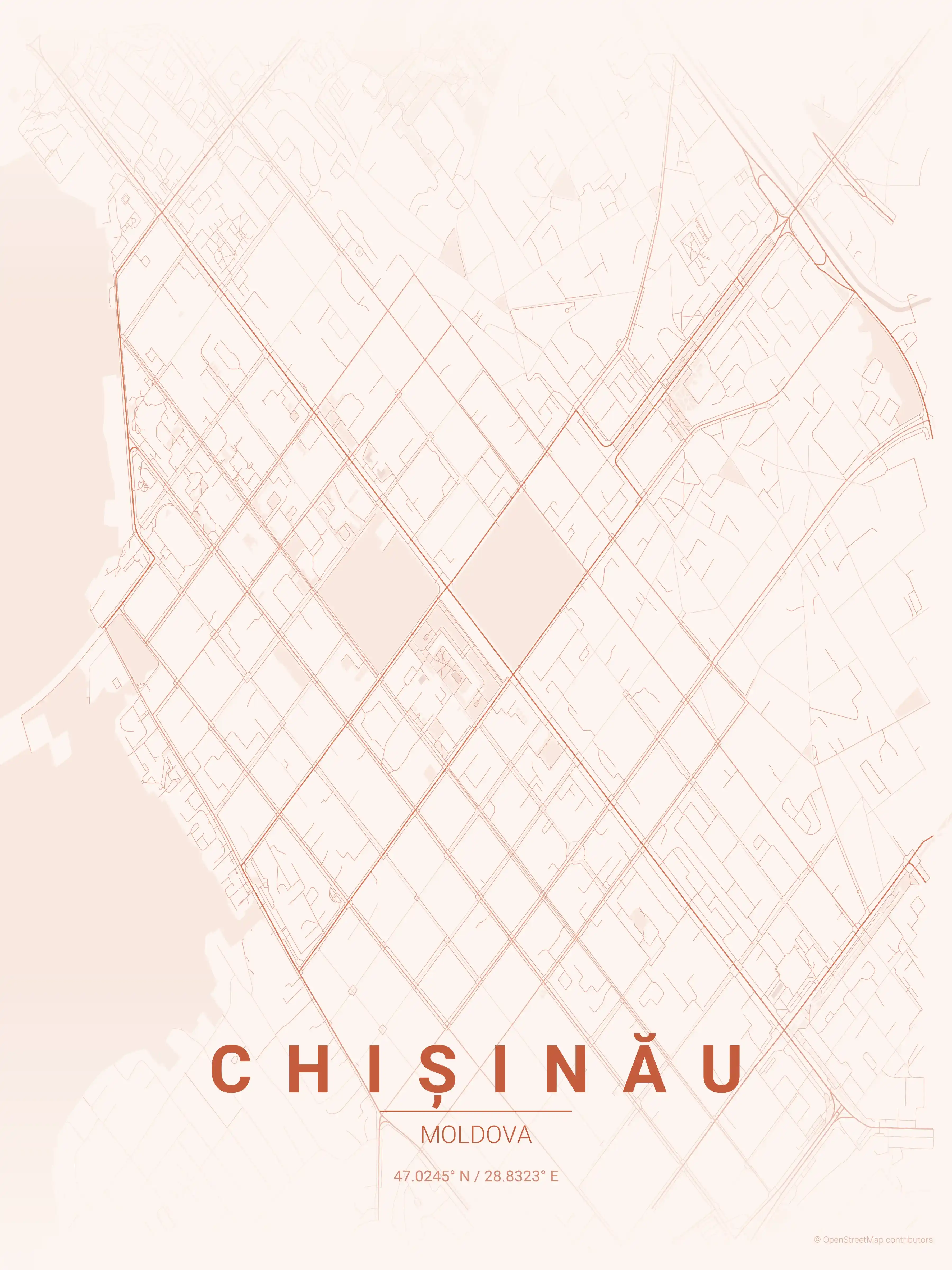 Chișinău sunset map