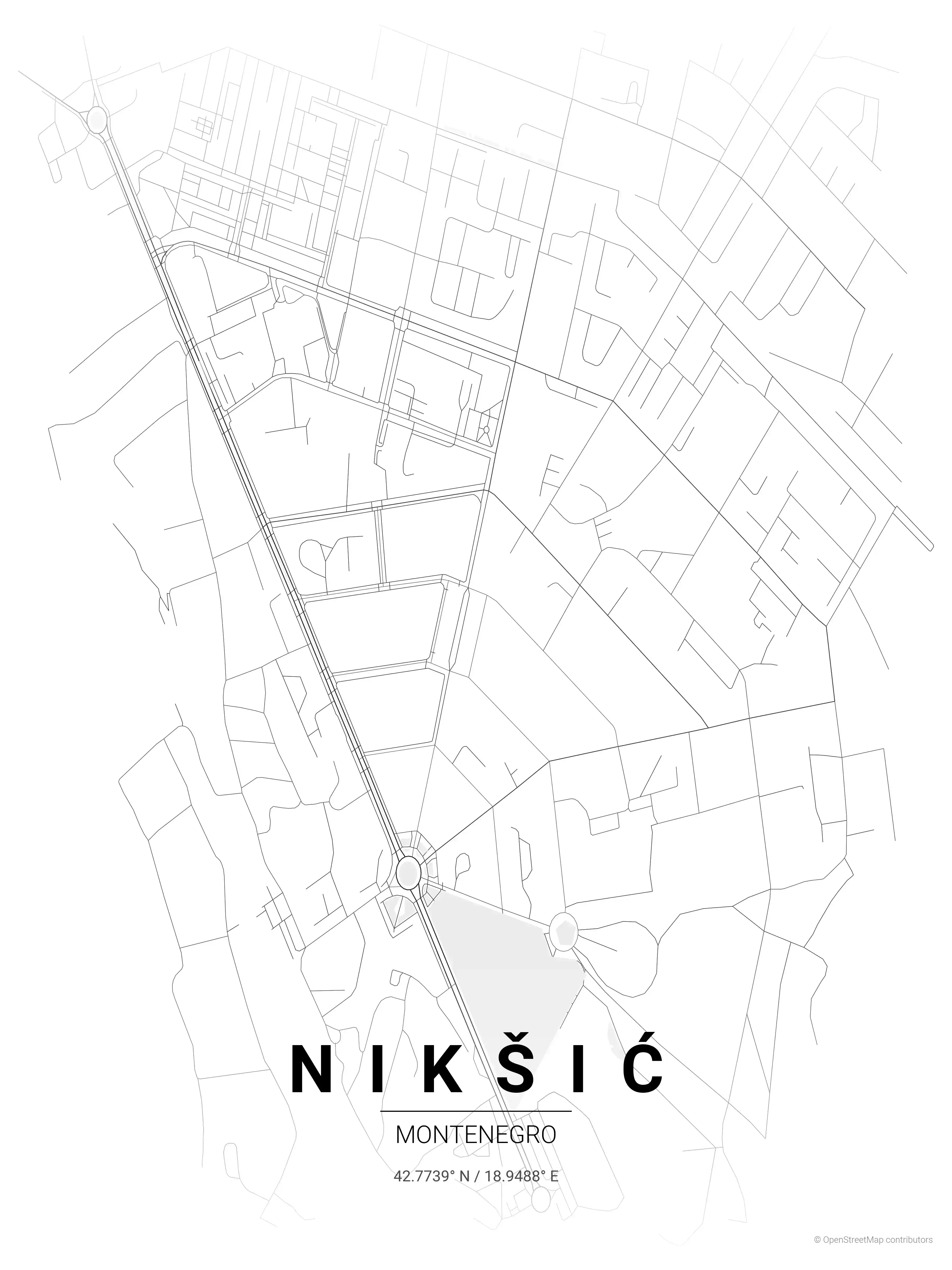 Nikšić contrast zones map