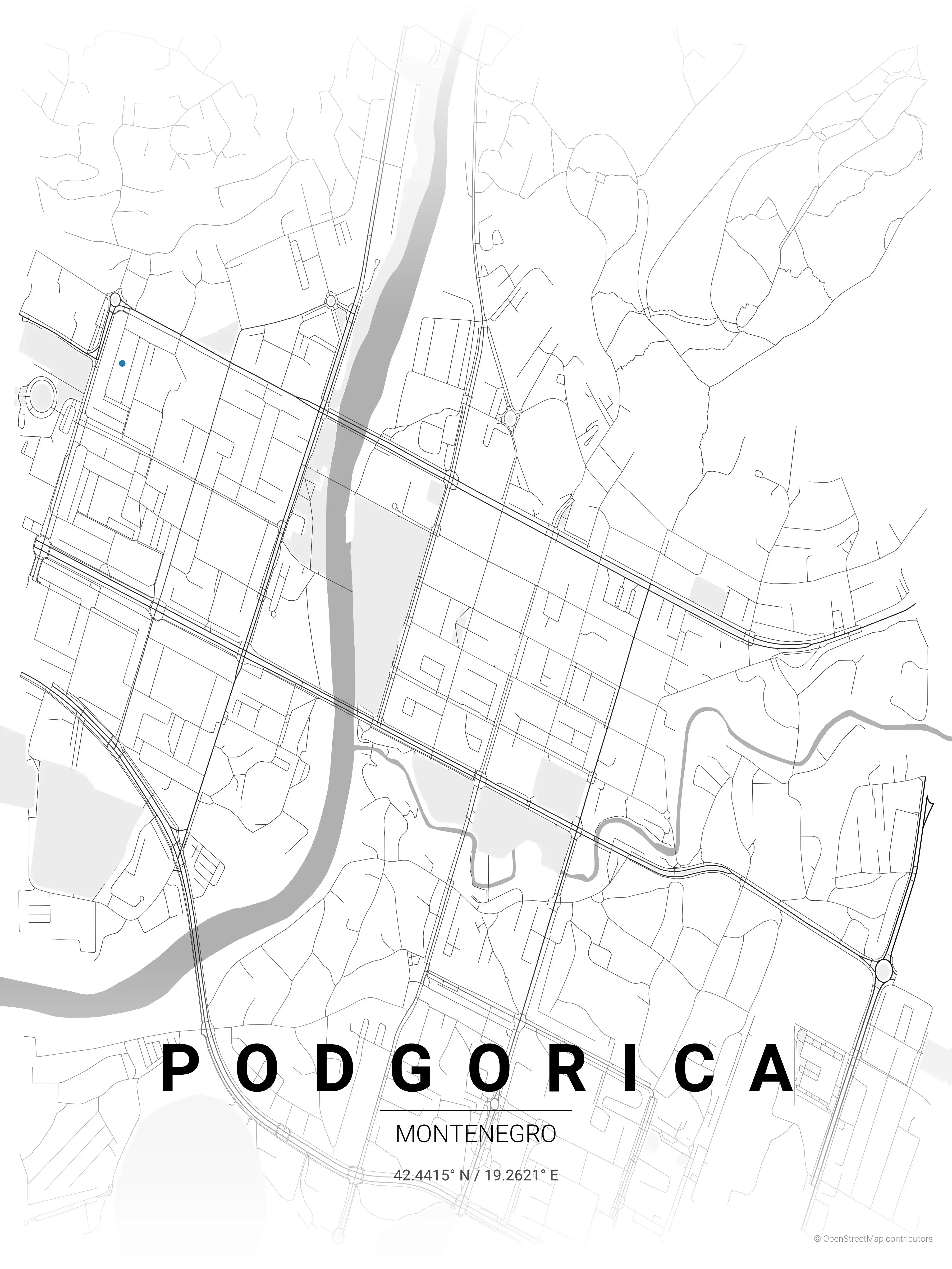 Podgorica contrast zones map
