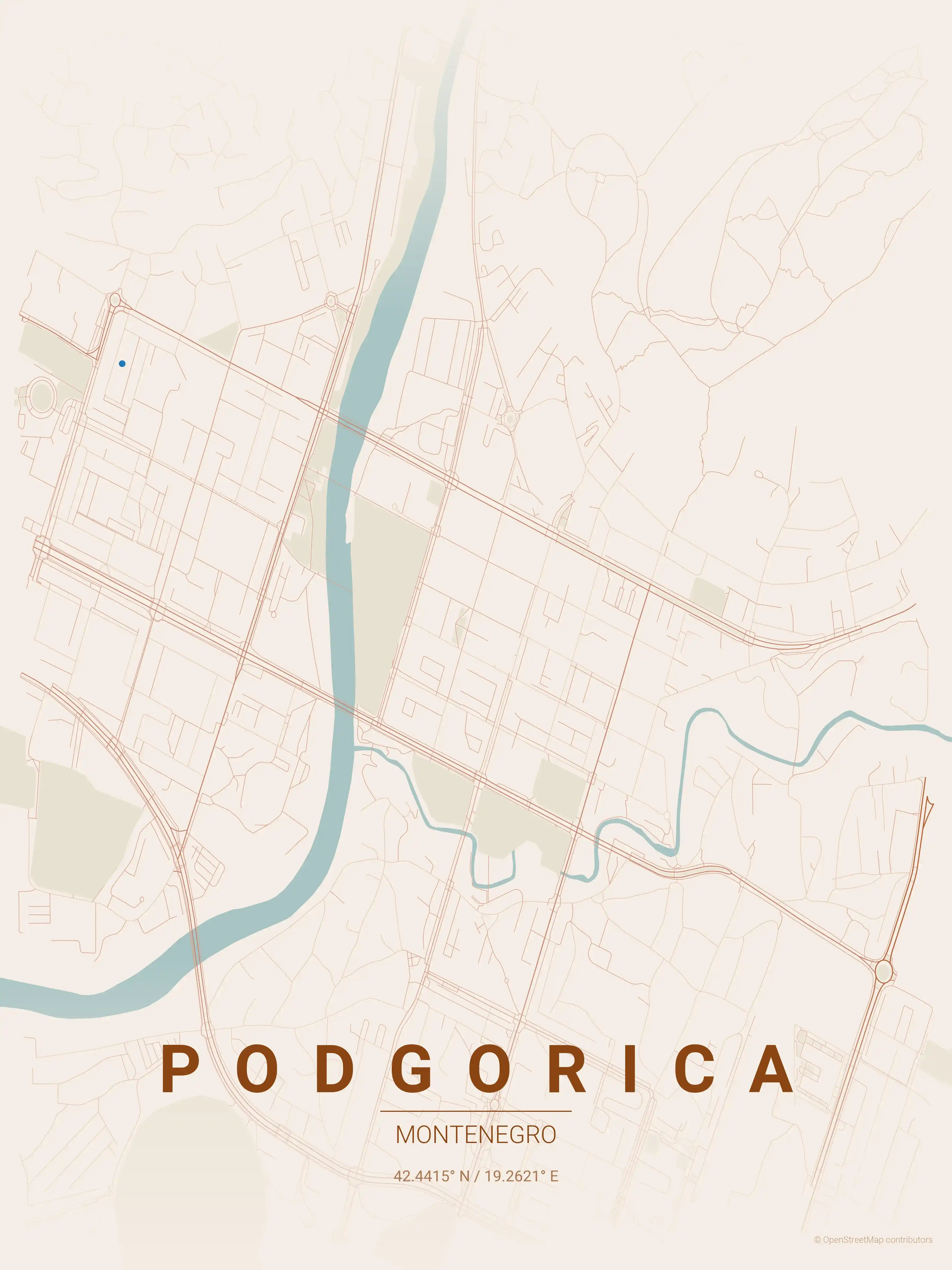 Podgorica terracotta map