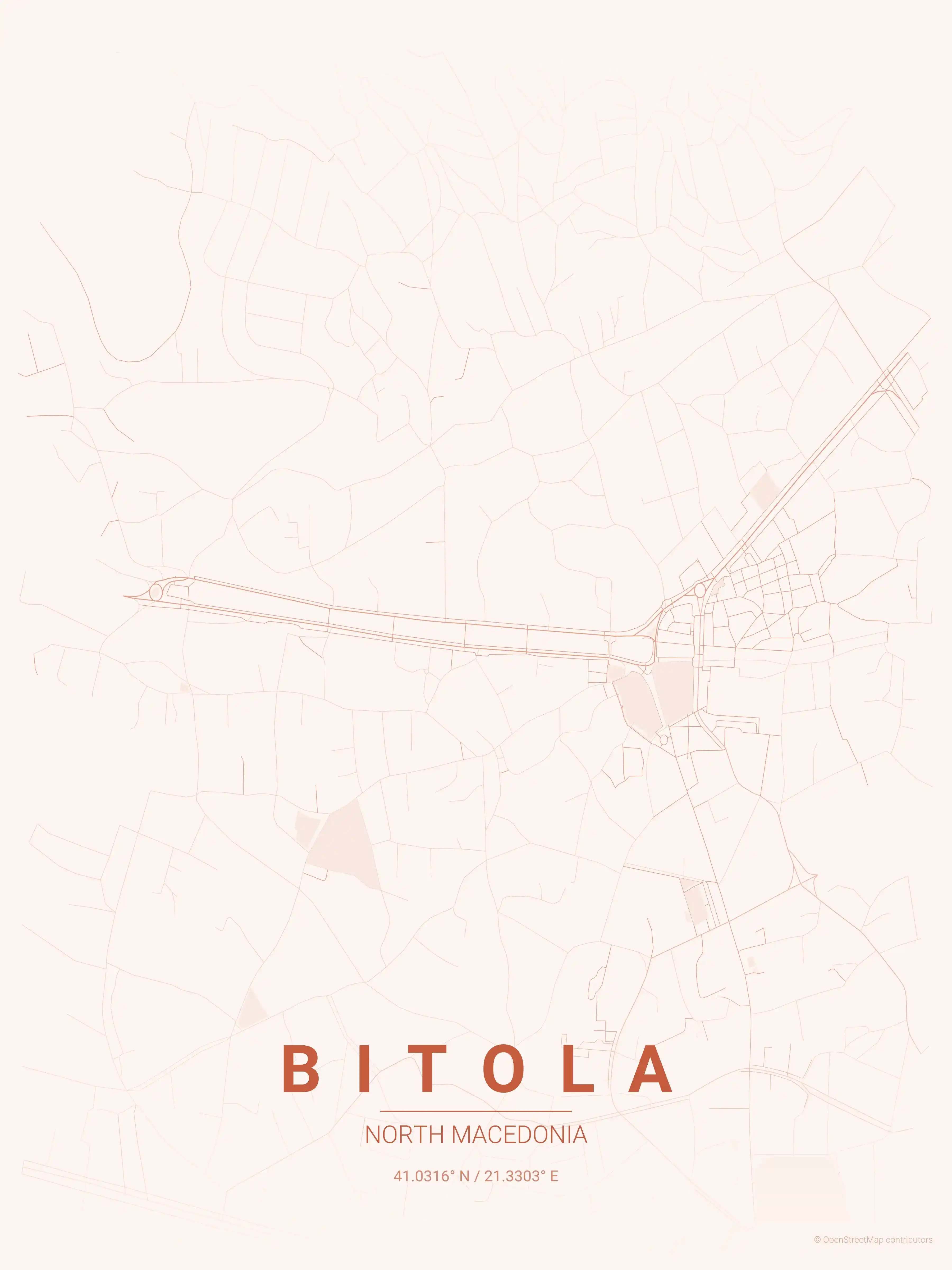 Bitola sunset map