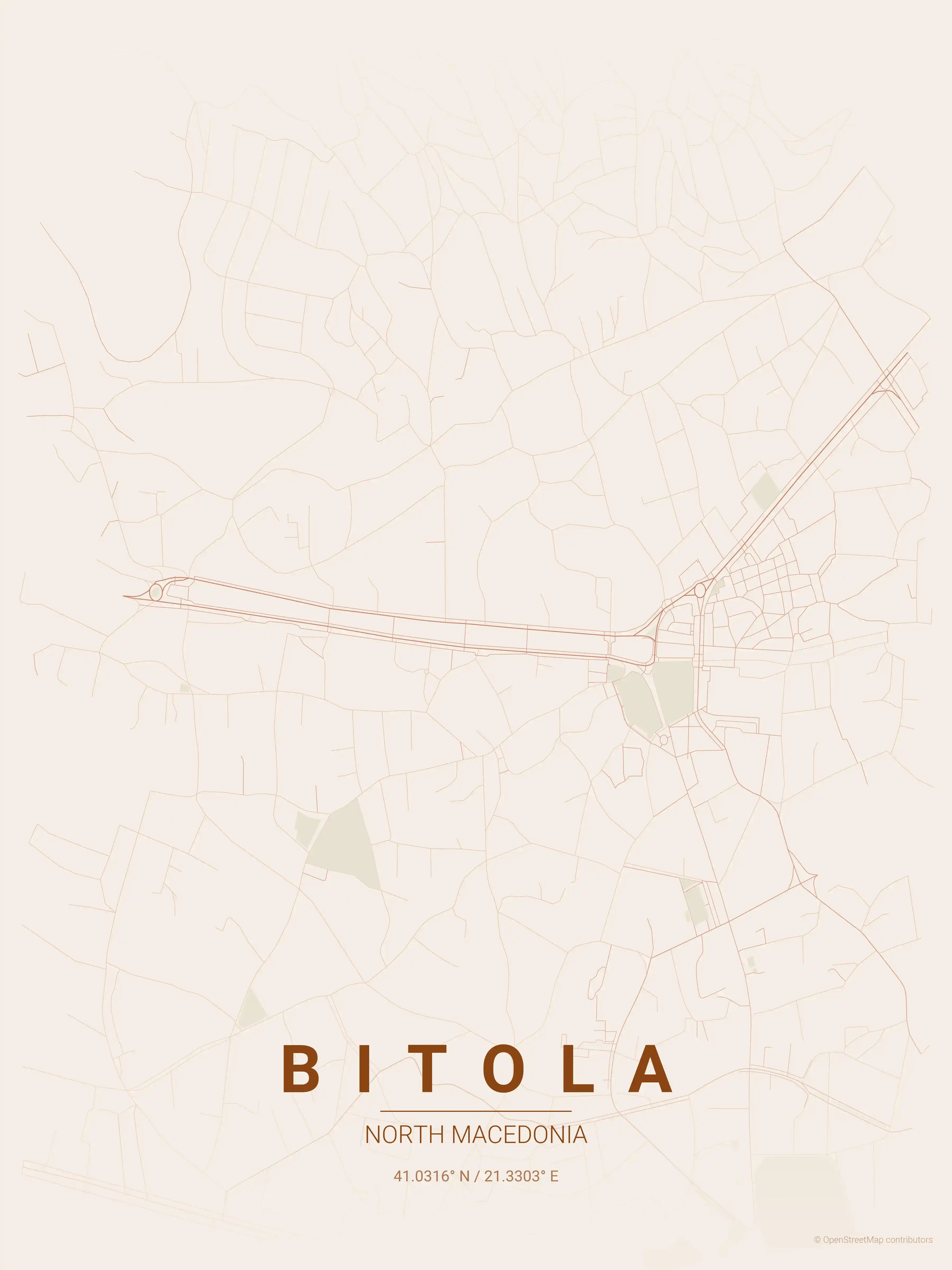 Bitola terracotta map