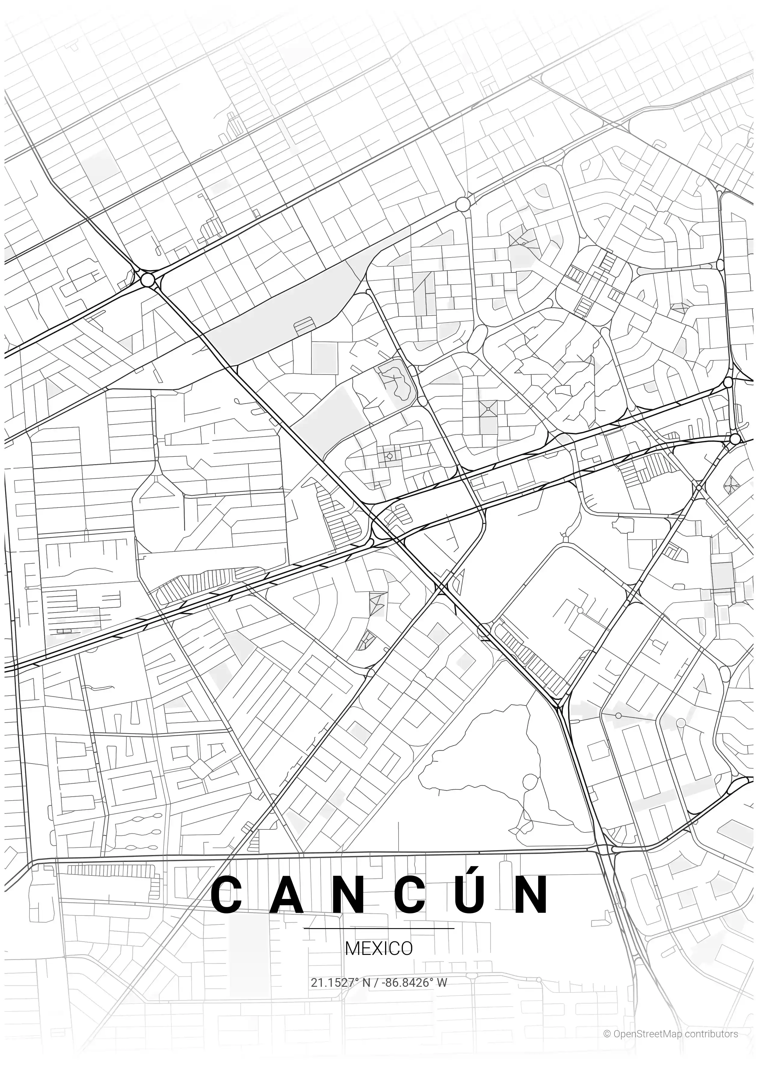 Cancún contrast zones map