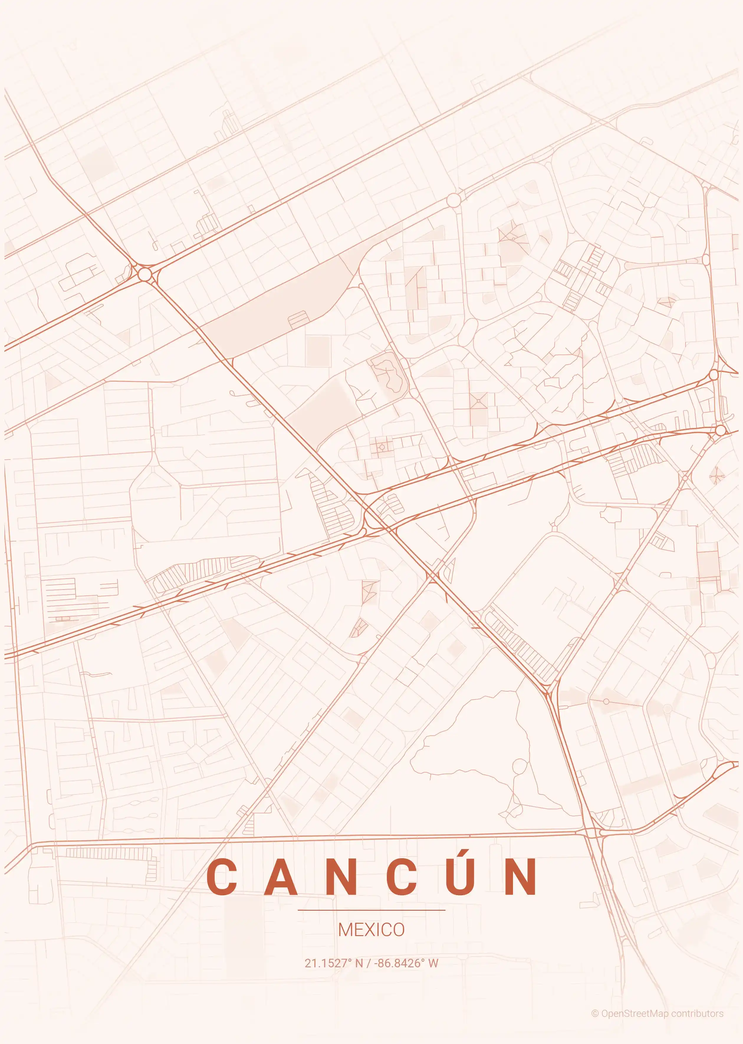 Cancún sunset map
