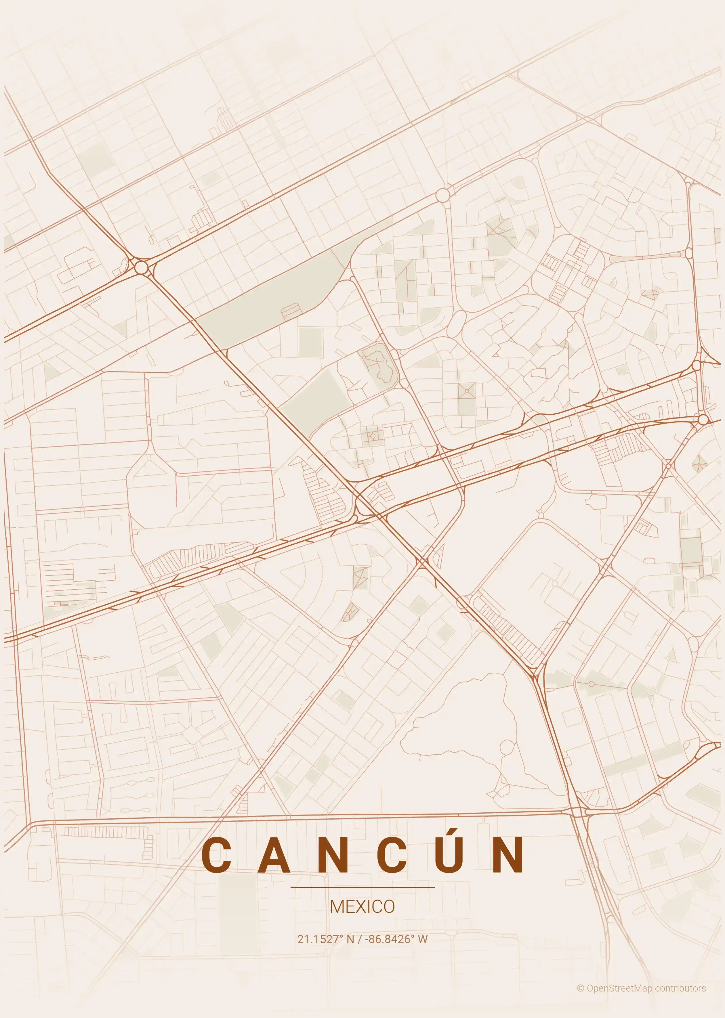 Cancún terracotta map