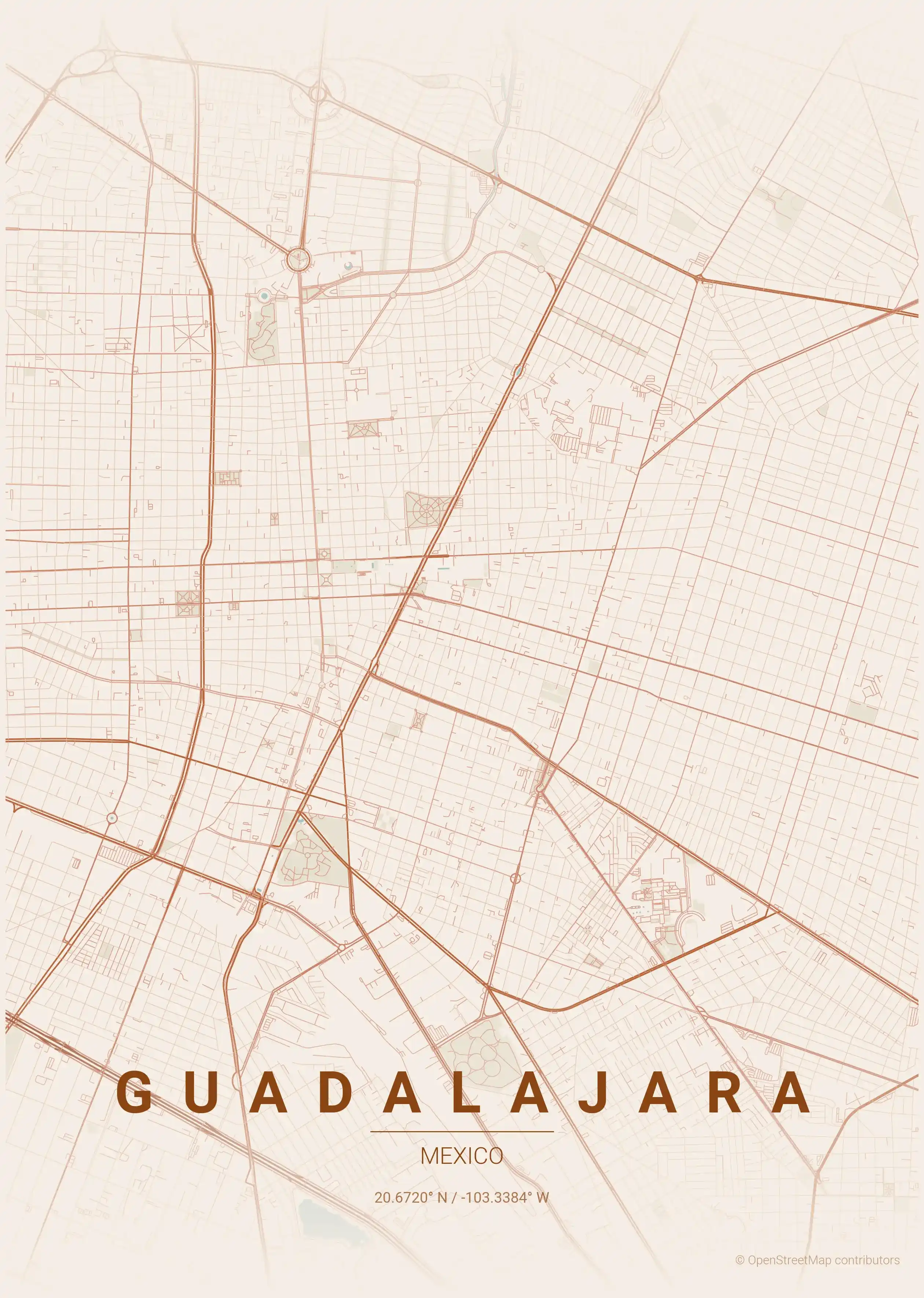 Guadalajara terracotta map