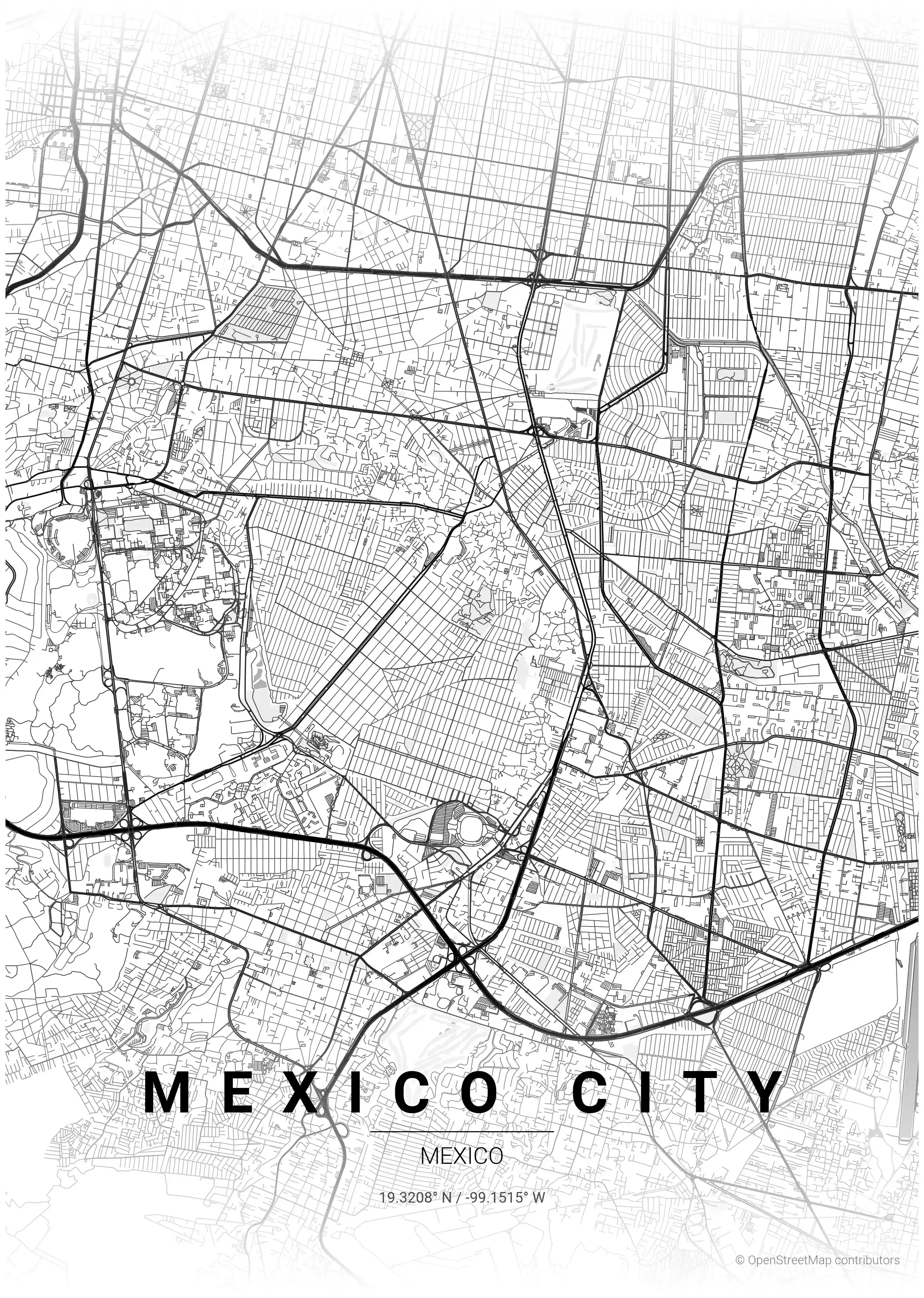 Mexico City contrast zones map