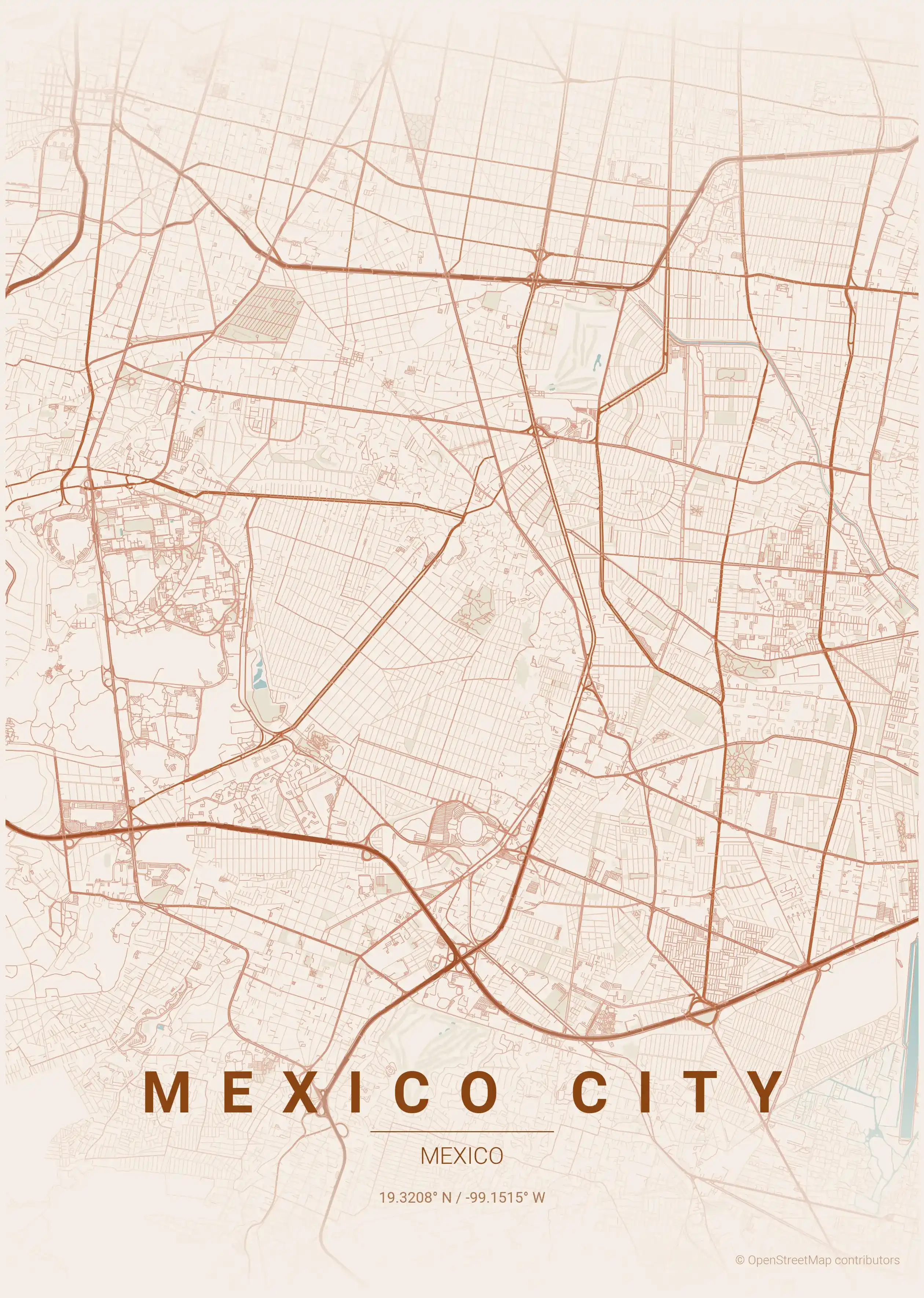 Mexico City terracotta map