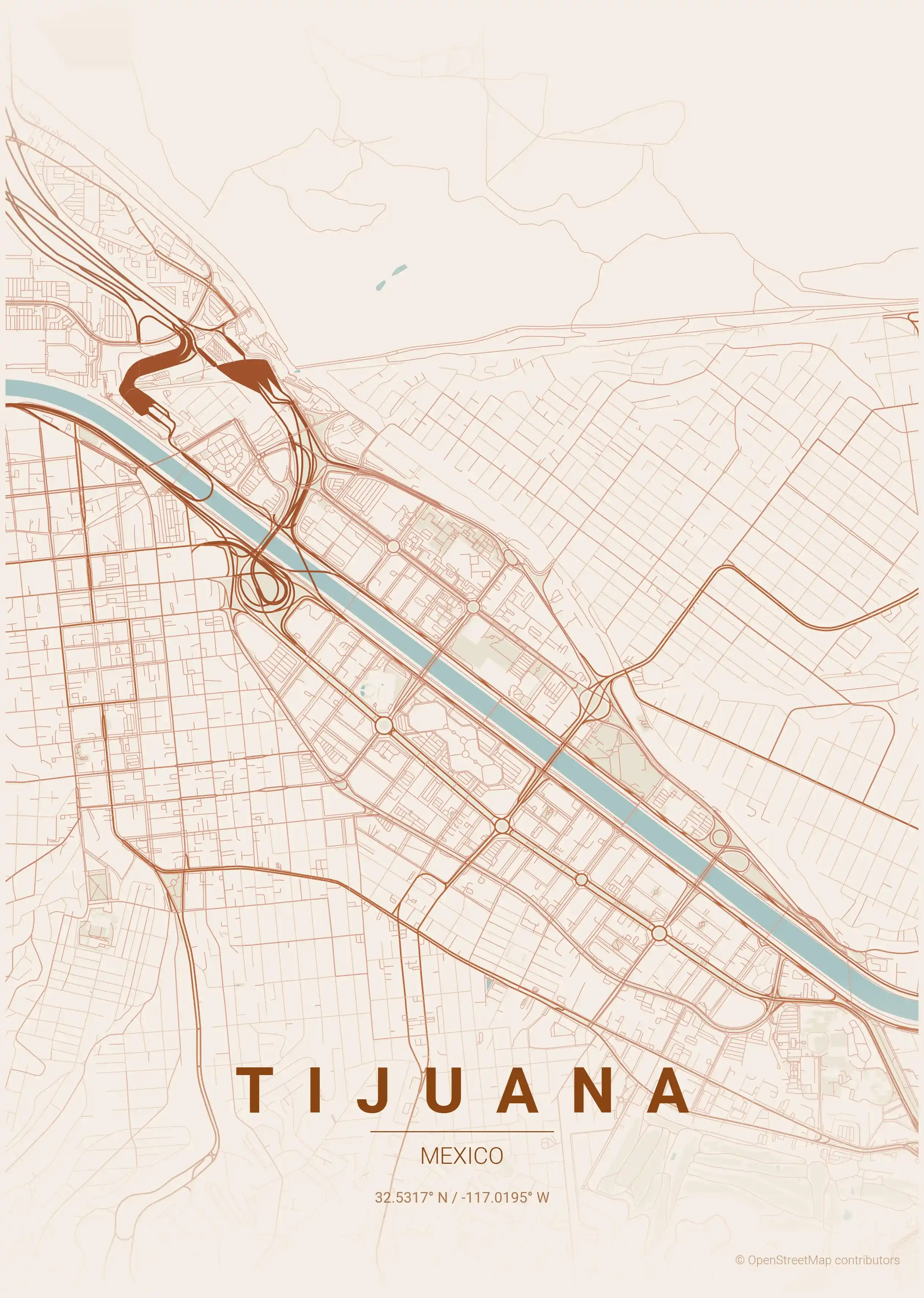 Tijuana terracotta map